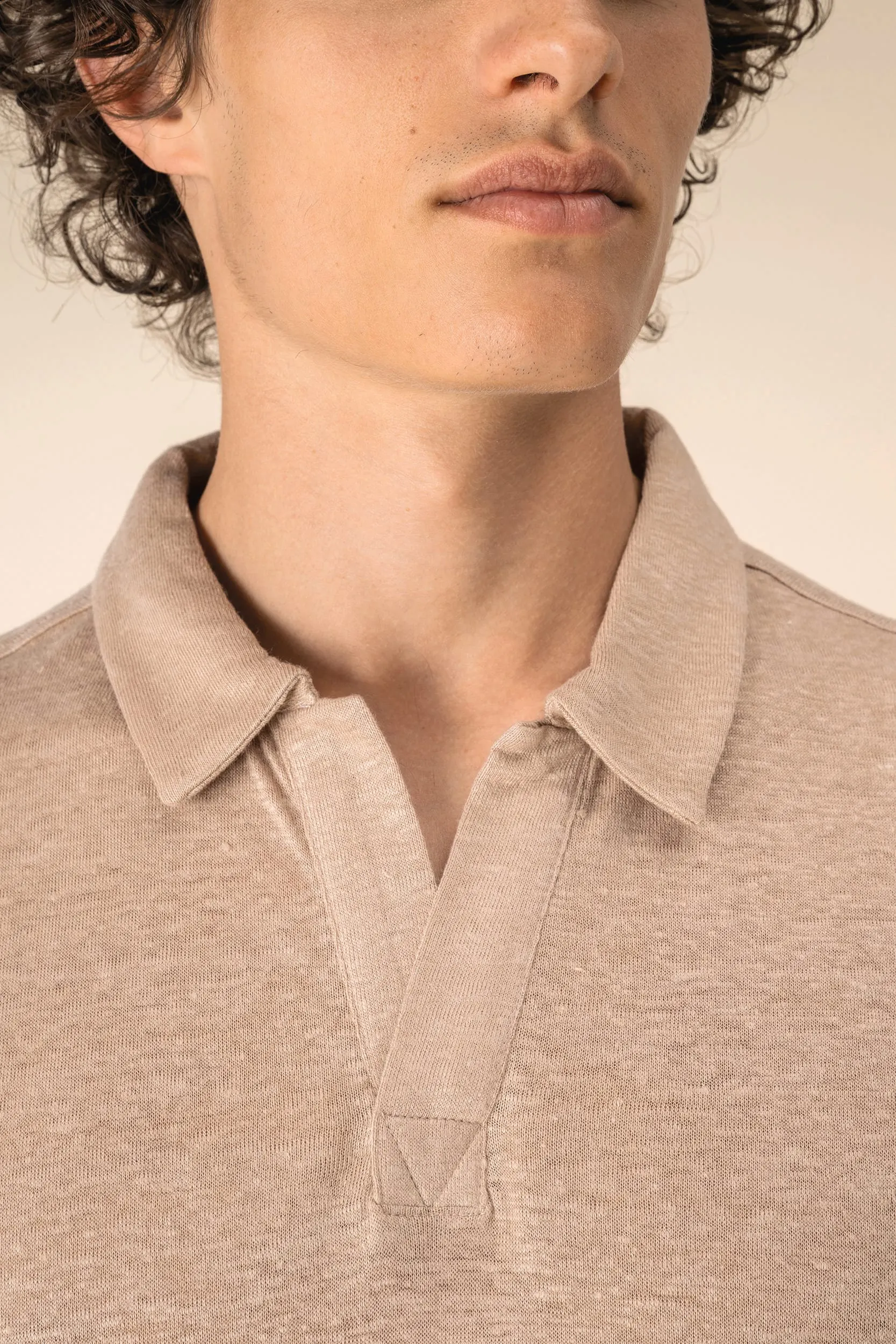 Polo de lino hombre