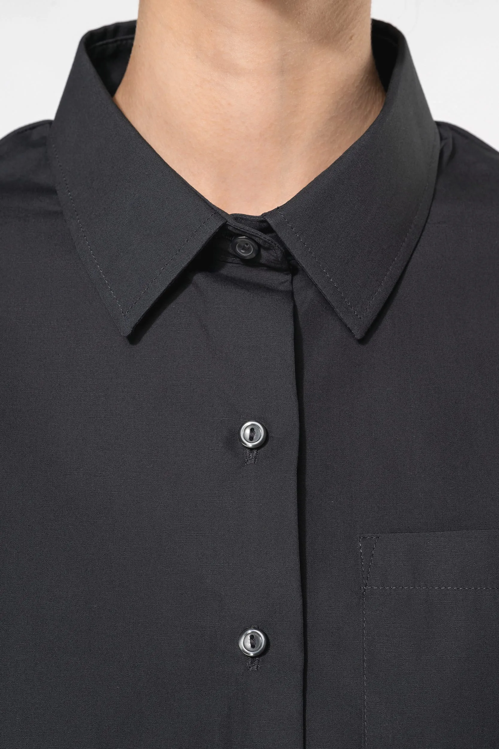 Camisa popelina manga corta mujer