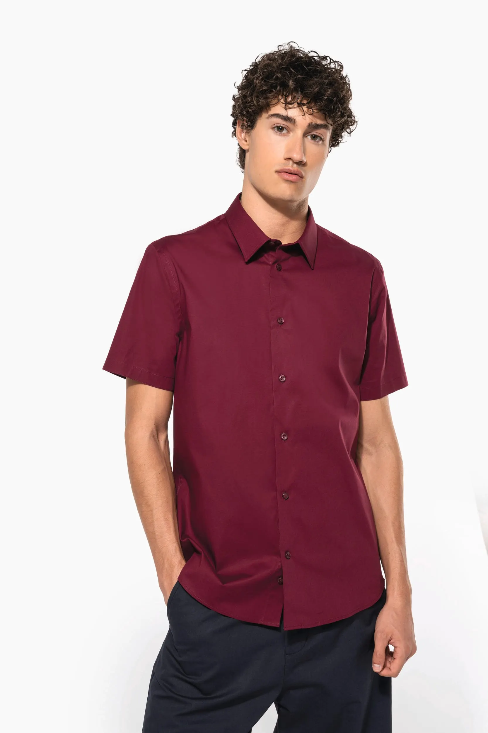 Camisa strech manga corta hombre