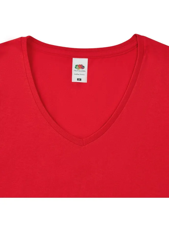 CAMISETA FRUIT OF THE LOOM LADIES ICONIC 150 V-NECK T