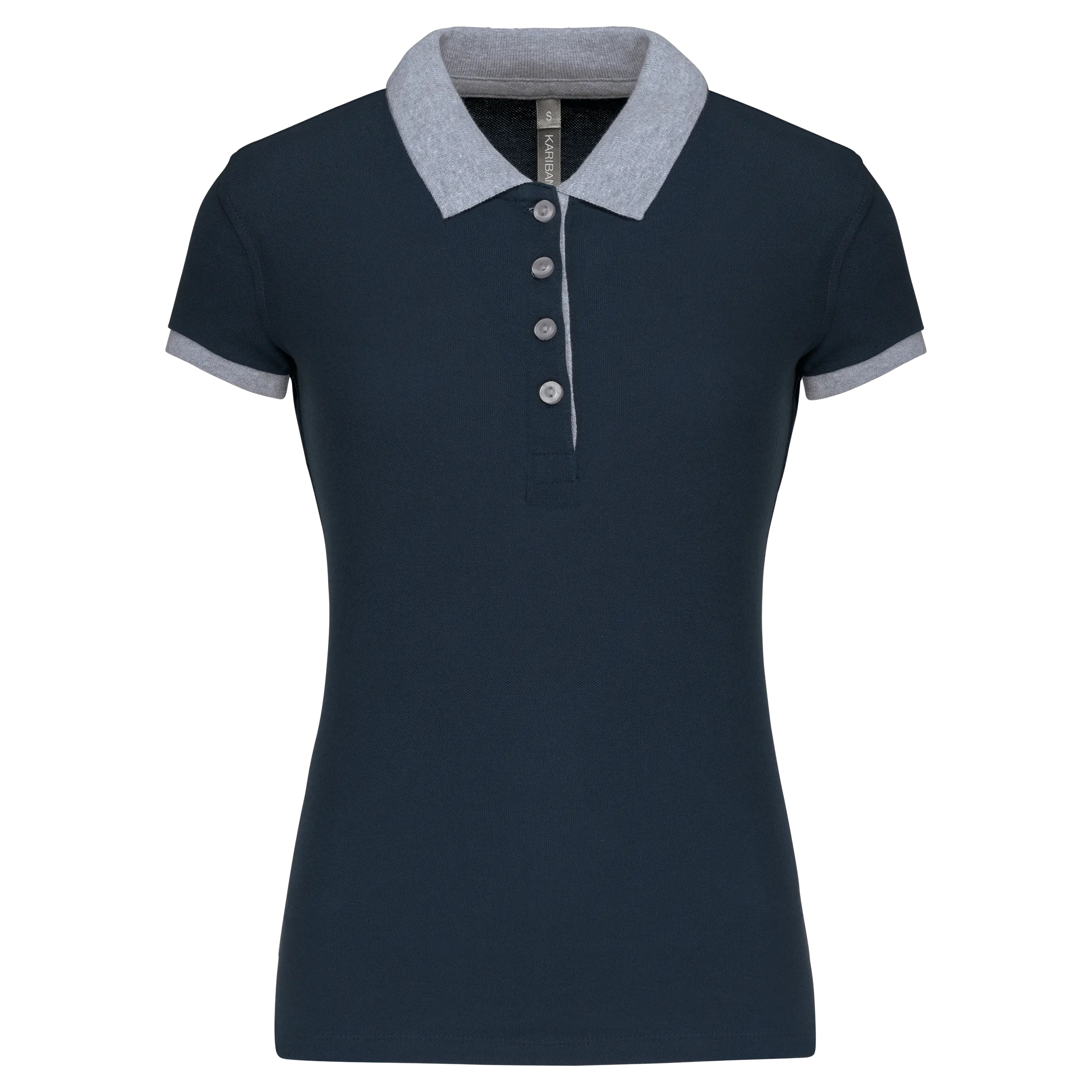 Polo piqué bicolor mujer