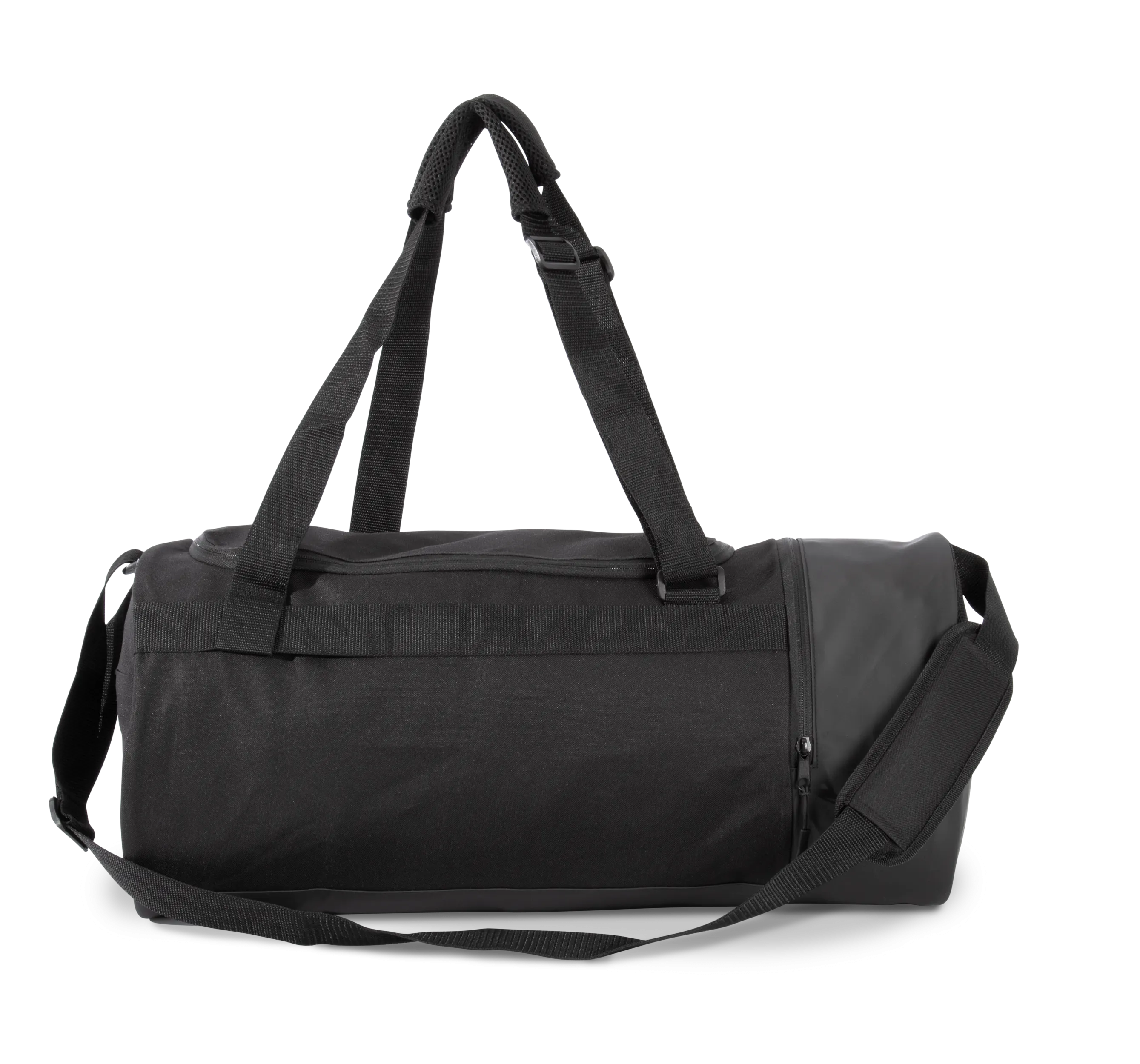 Bolsa de deporte cilíndrica con compartimento separado para calzado
