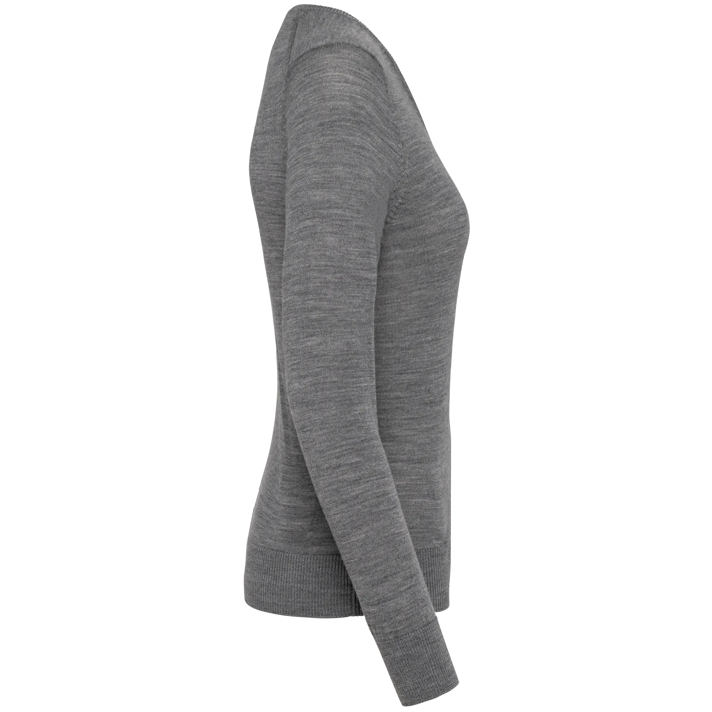 Jersey lana merina cuello de pico mujer