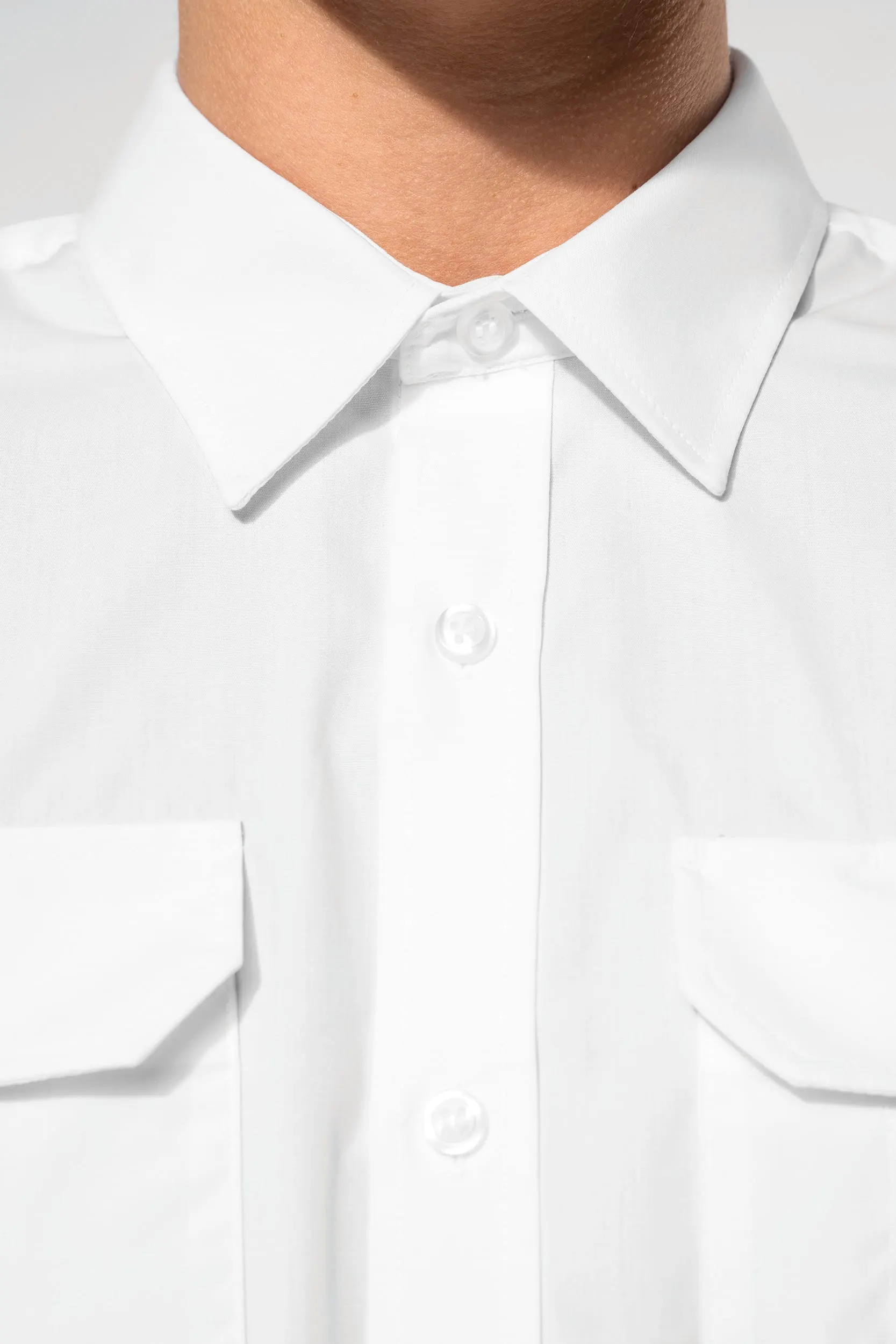 Camisa piloto manga corta hombre