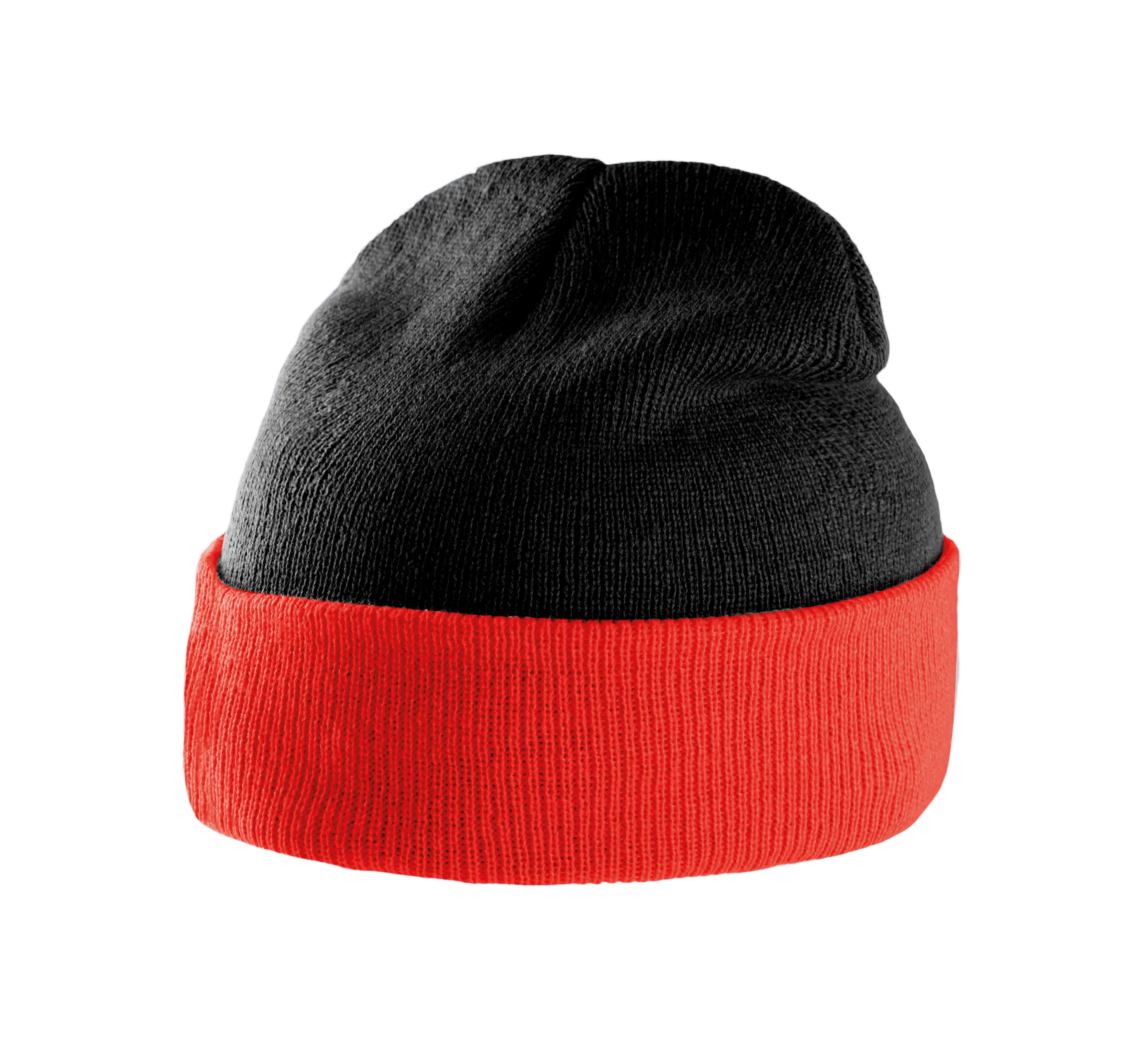 Gorro bicolor con dobladillo