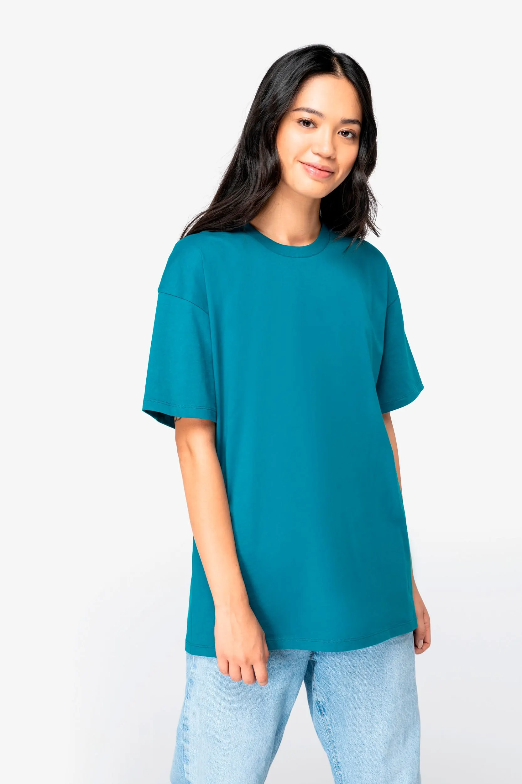 Camiseta ecorresponsable de hombros caídos unisex