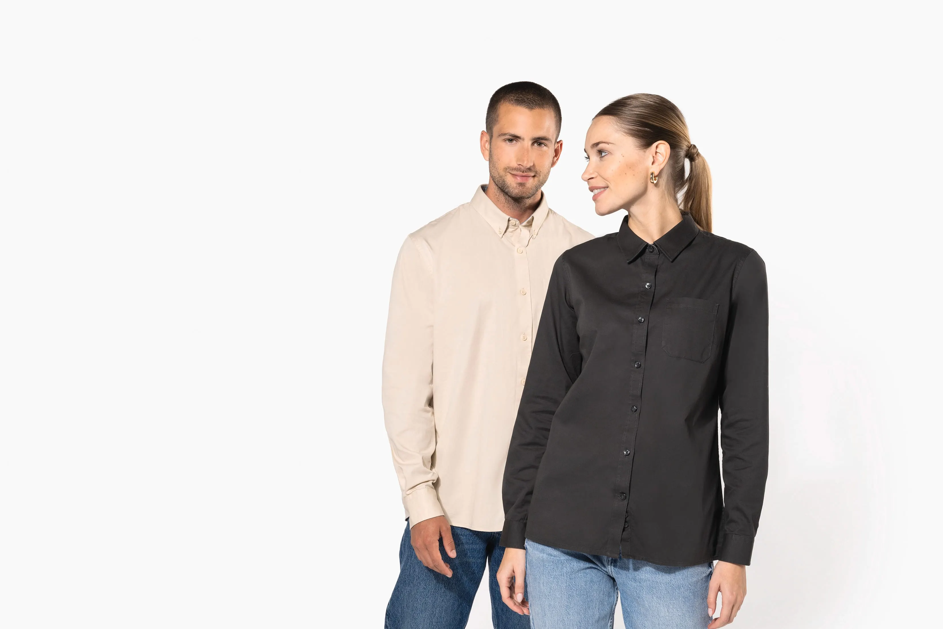 Camisa de algodón Nevada de manga larga para hombre