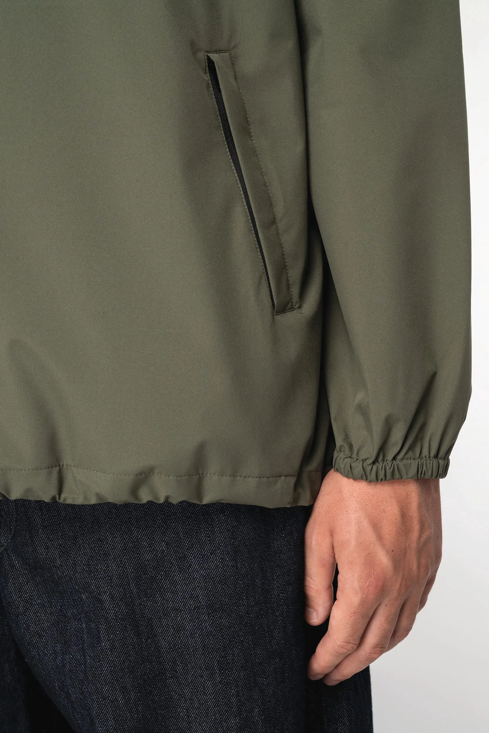 Chaqueta cortavientos impermeable ecorresponsable 1/4 cremallera unisex