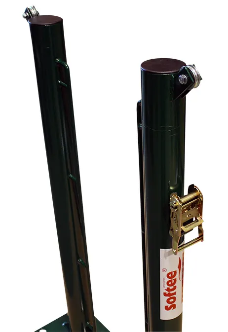 JUEGO DE 2 POSTES DE TENIS FIJOS Ø 80MM CON BASE PARA ATORNILLAR