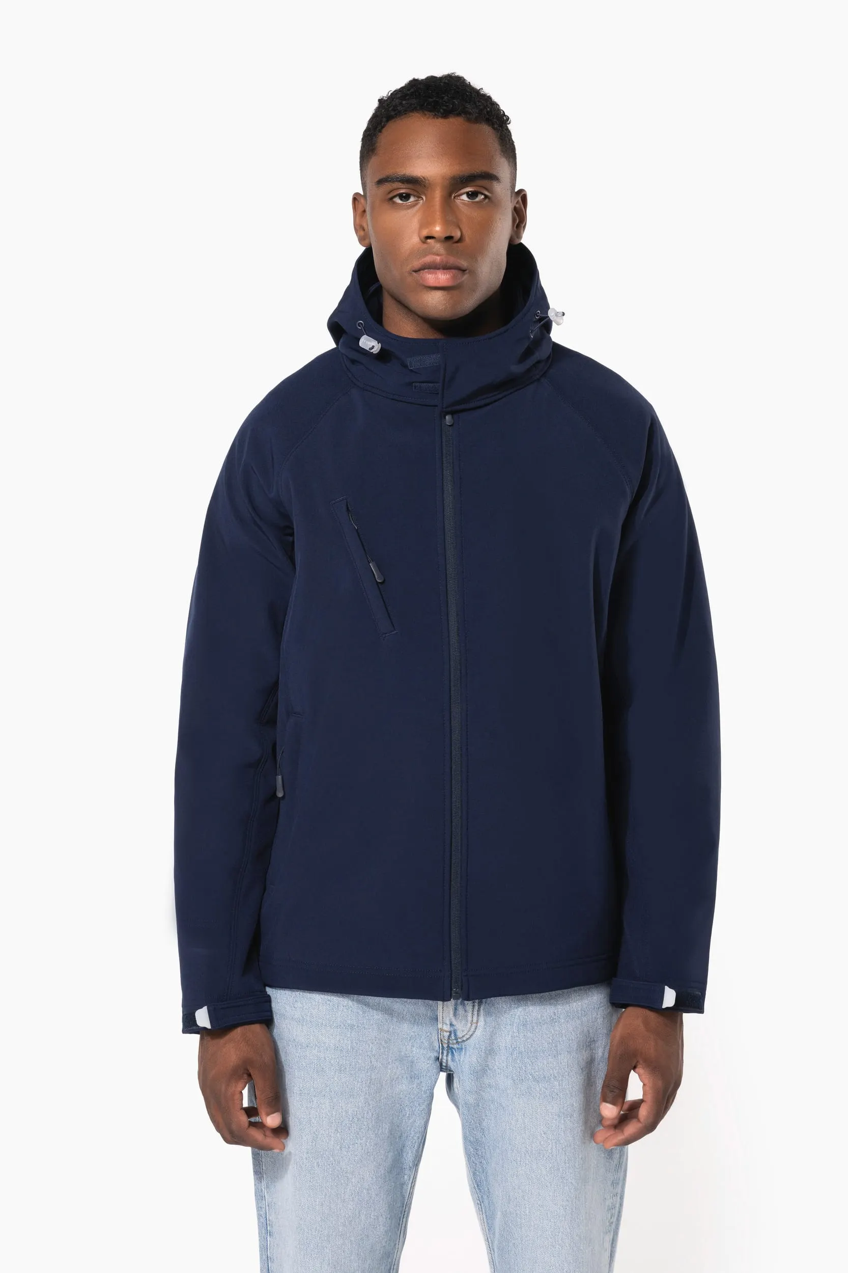 Chaqueta softshell con capucha extraíble hombre