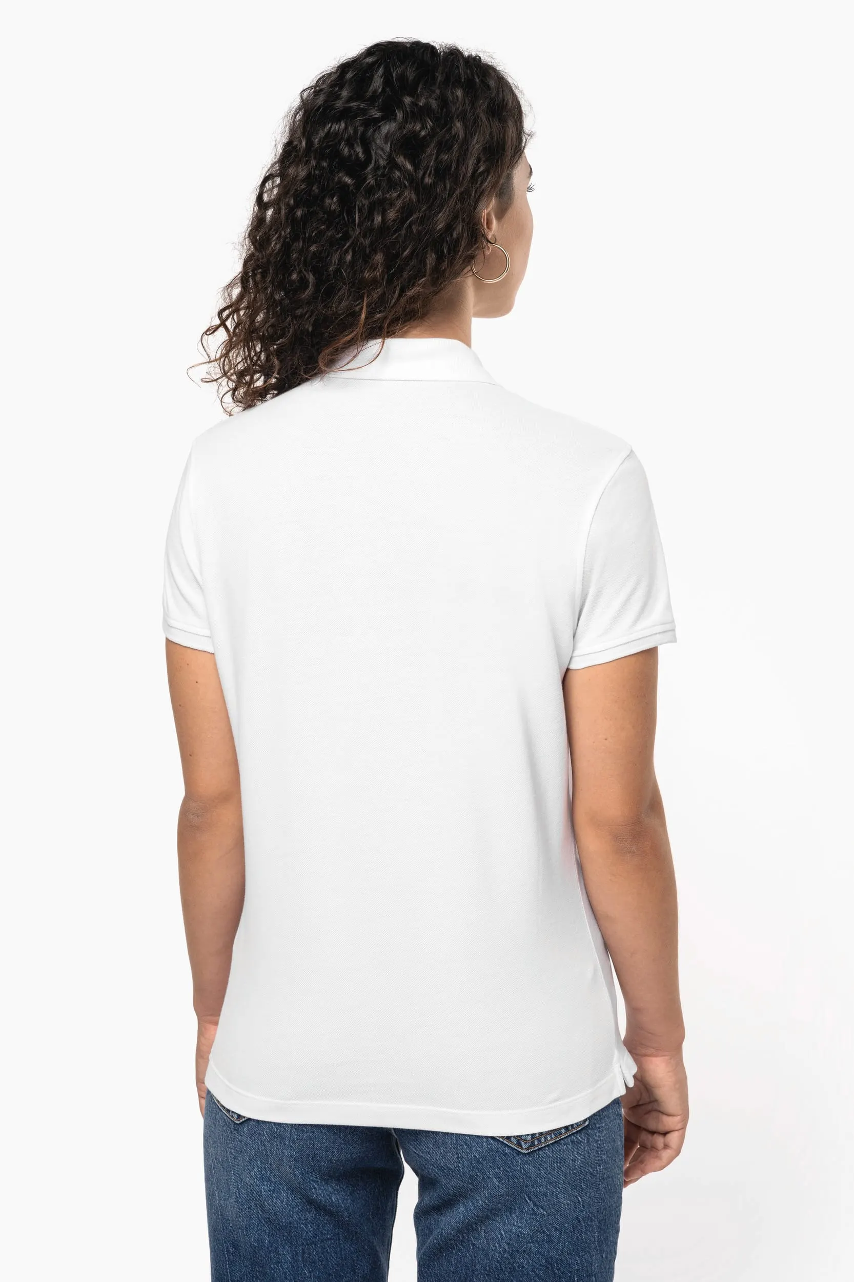 Polo de punto piqué manga corta mujer
