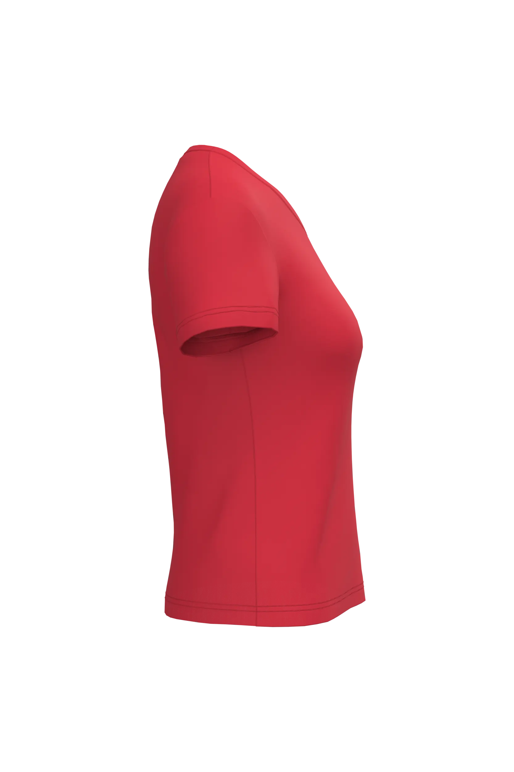 Camiseta de manga cota y cuello de pico mujer
