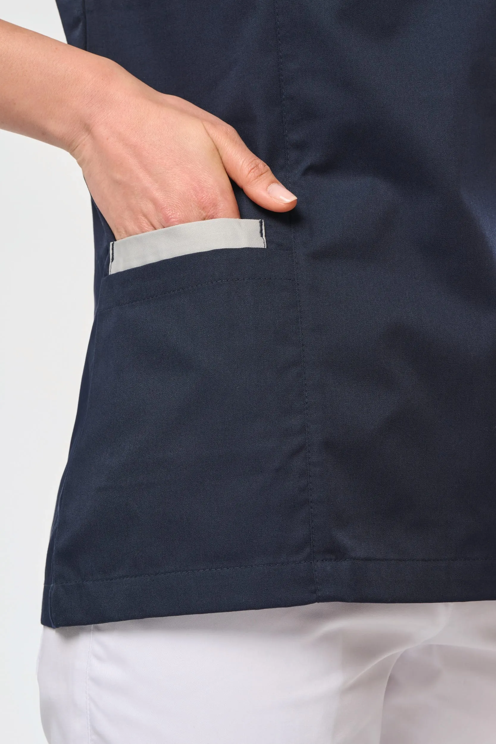 Blusa polialgodón con botones a presión mujer
