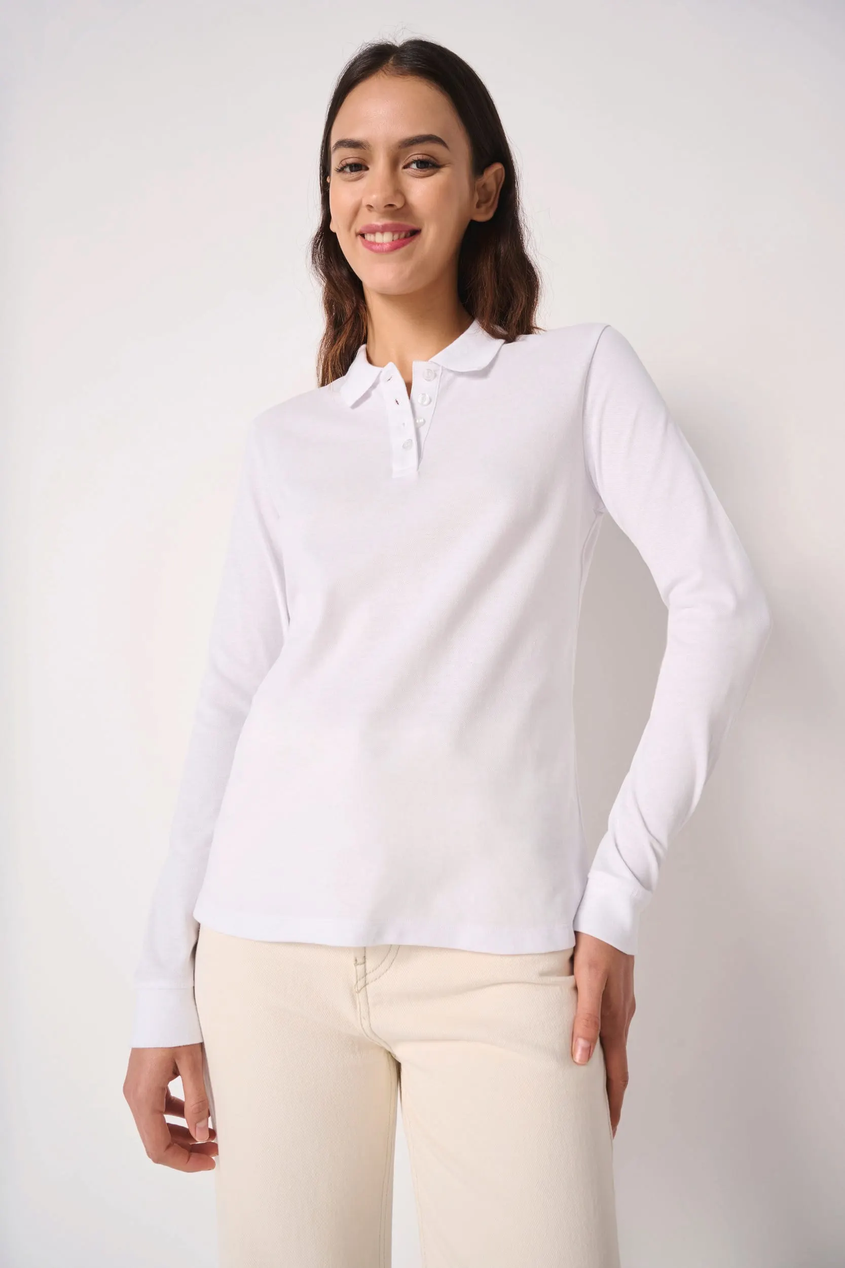 Polo punto piqué LSL mujer