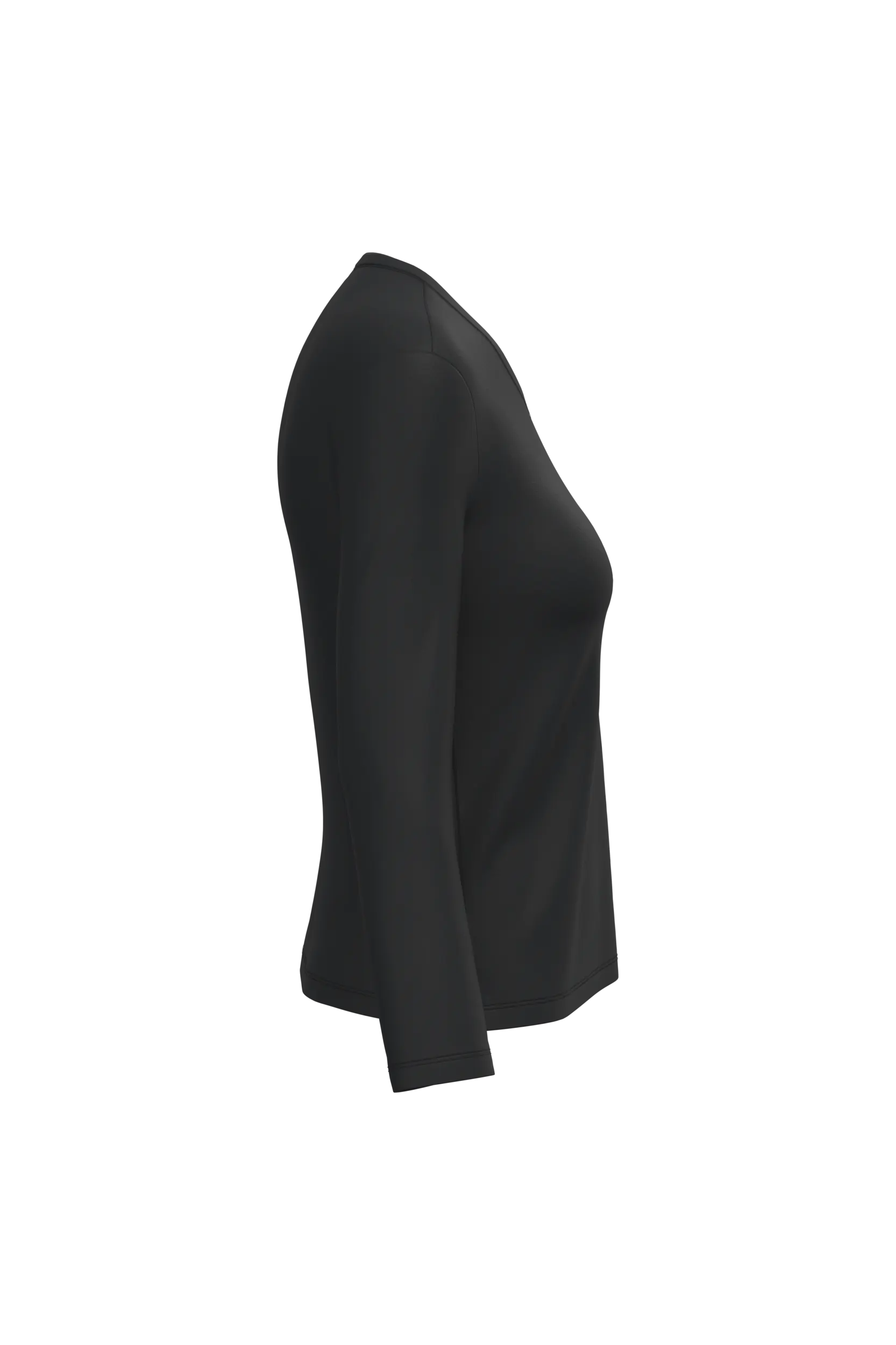 Camiseta manga larga y cuello de pico mujer