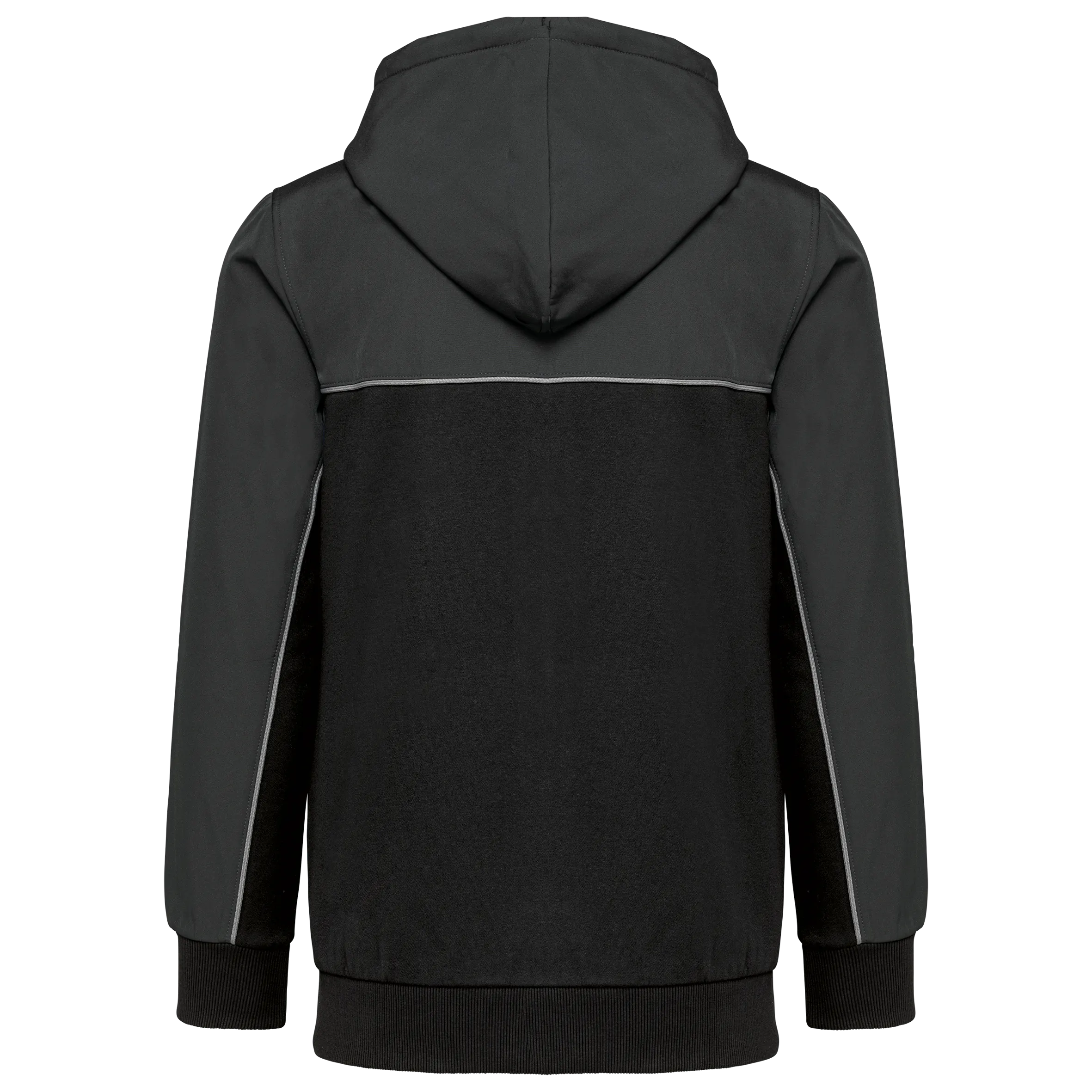 Chaqueta felpa bicolor con capucha y cremallera ecorresponsable unisex