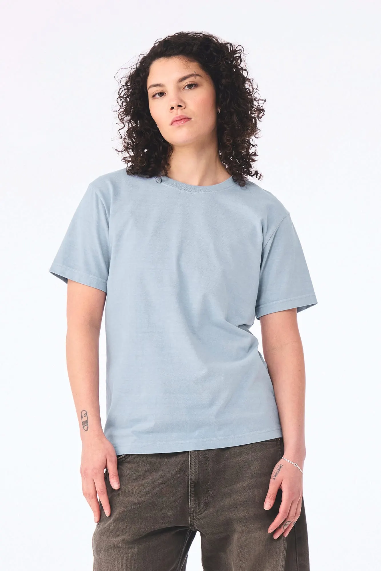 Camiseta de efecto lavado gruesa unisex