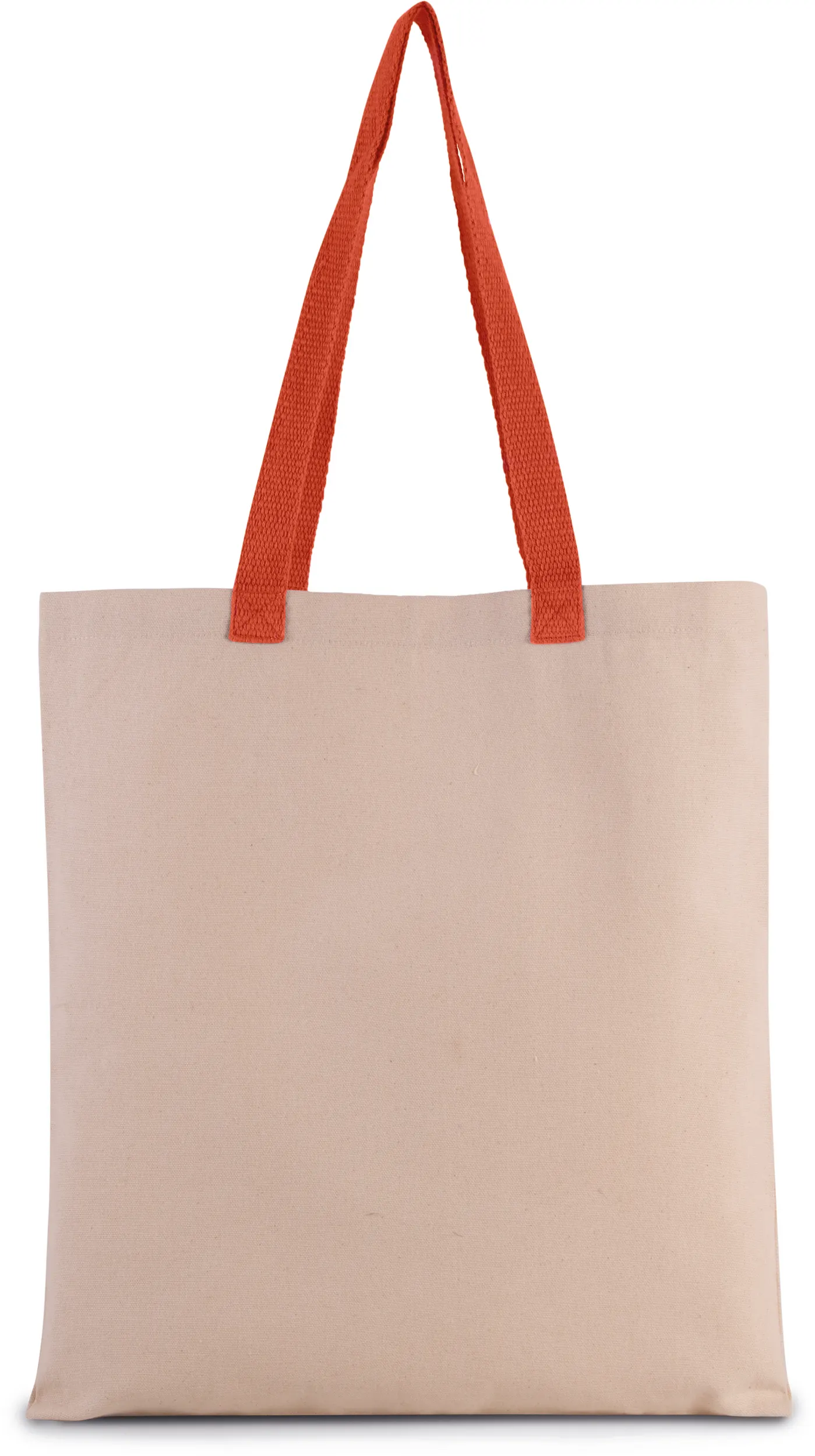 Bolsa shopper tejido canvas plana con asas contrastadas