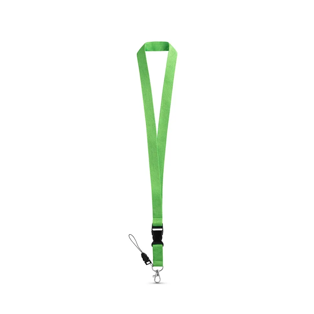 ANQUETIL. Lanyard de poliéster con mosquetón metálico