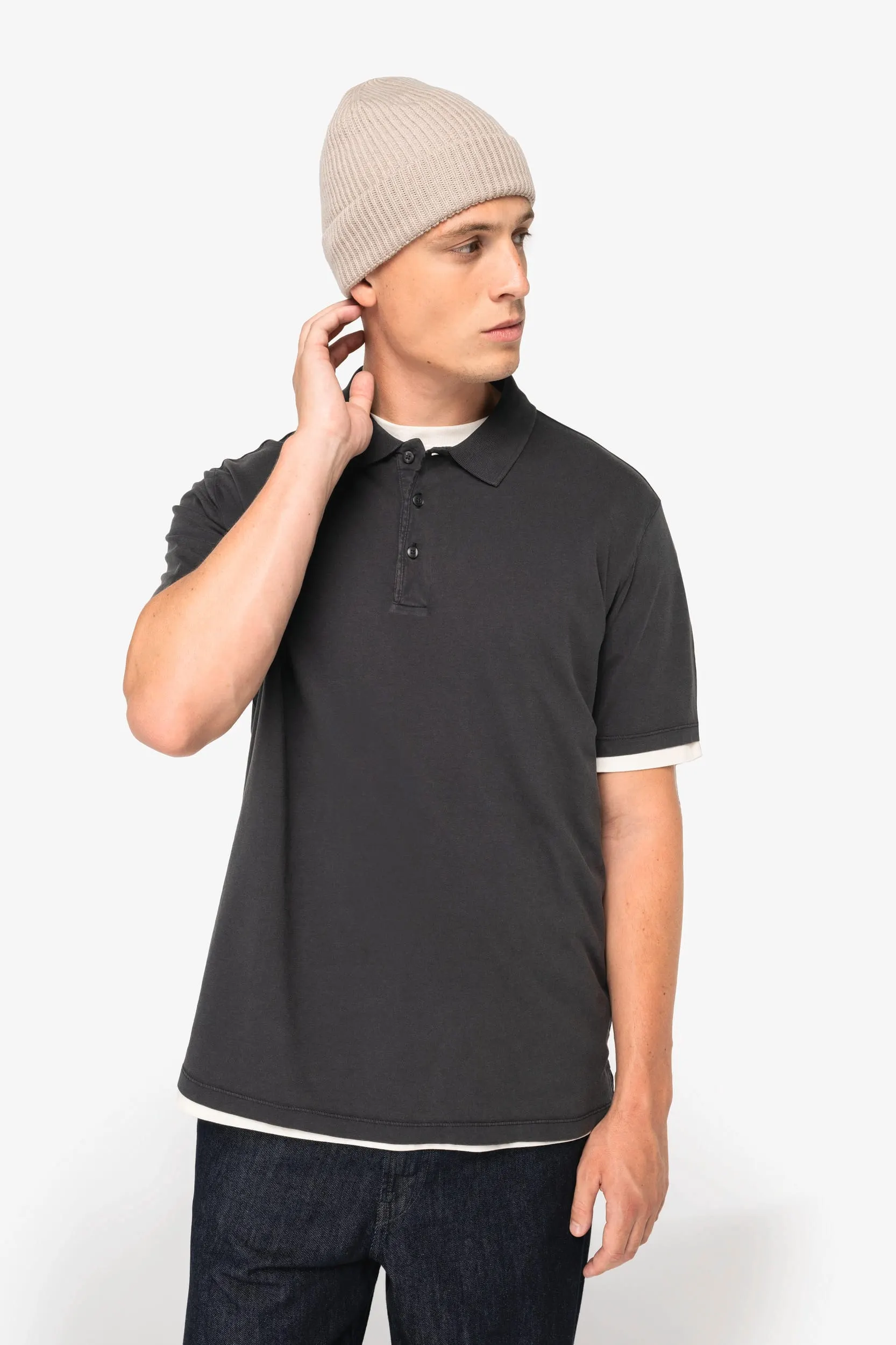 Polo ecorresponsable efecto lavado de punto jersey hombre