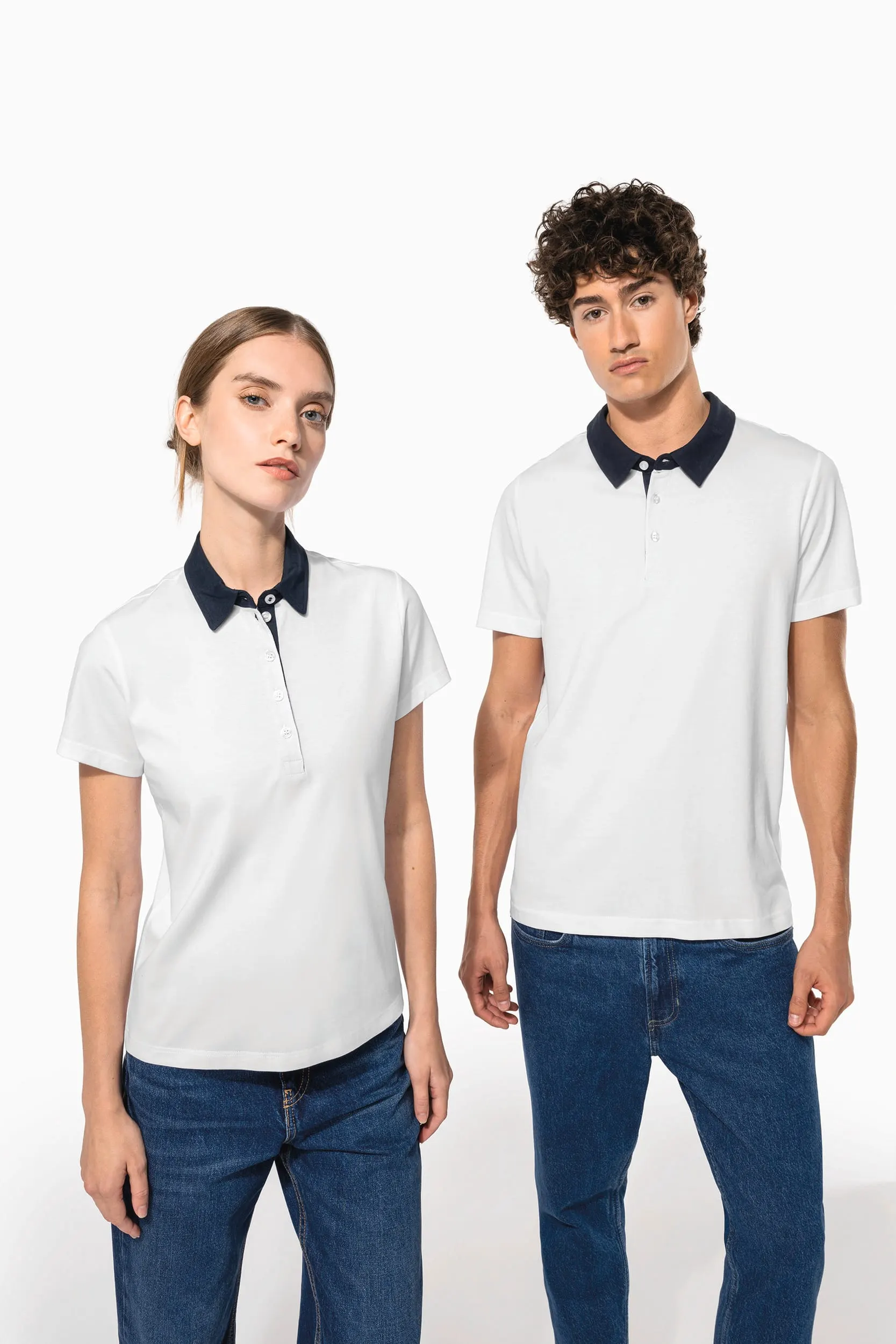 Polo jersey bicolor mujer