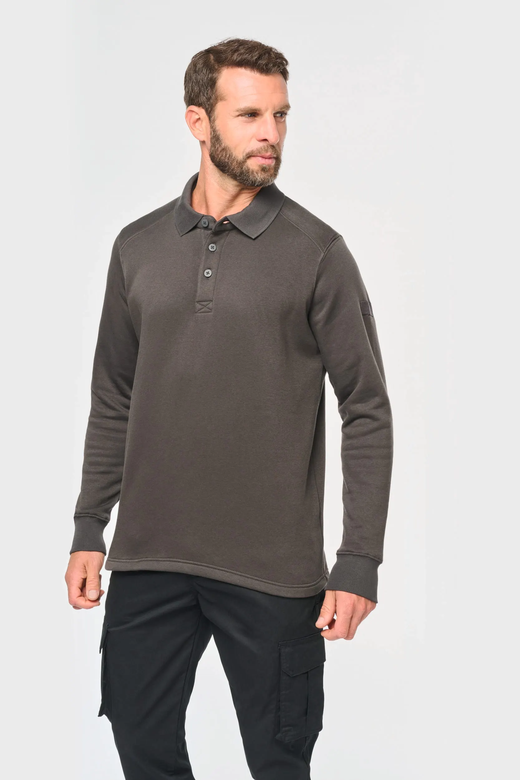 Sudadera cuello polo