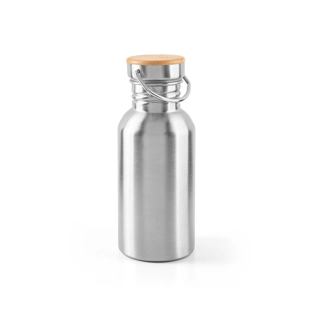 EWING. Botella de acero inoxidable de pared simple (90% reciclada)