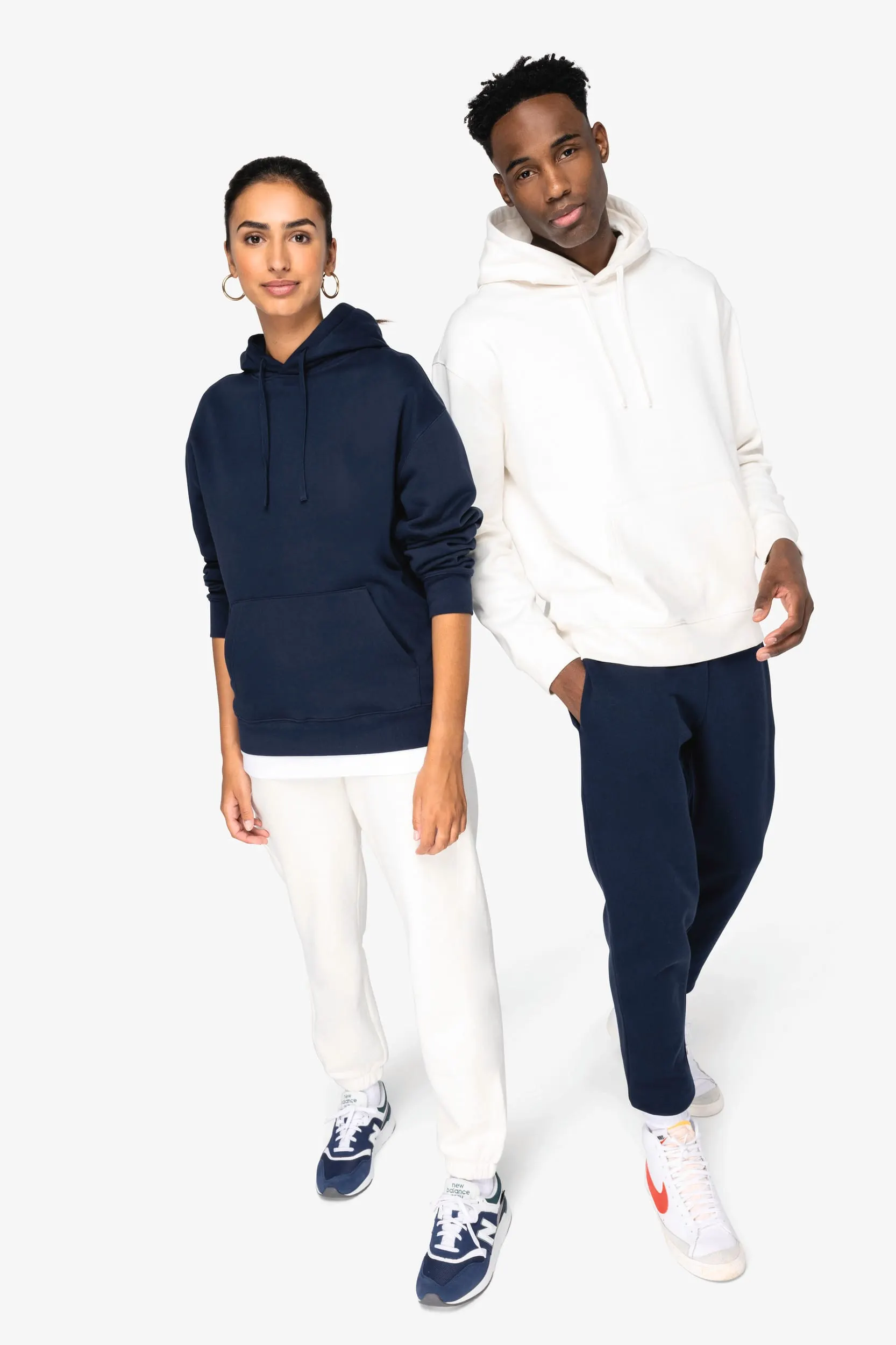 Sudadera ecorresponsable con capucha y hombros caídos felpa perchada unisex