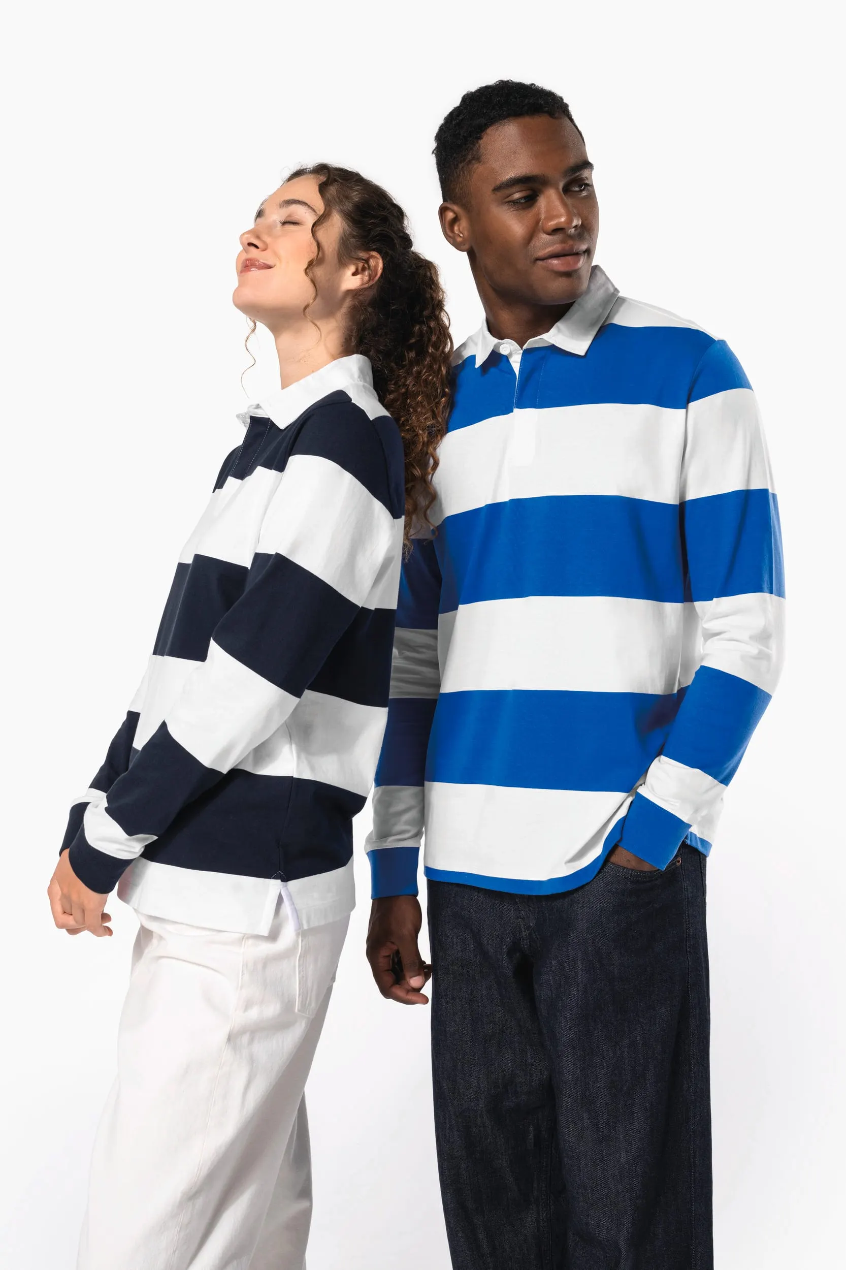 Polo a rayas manga larga unisex