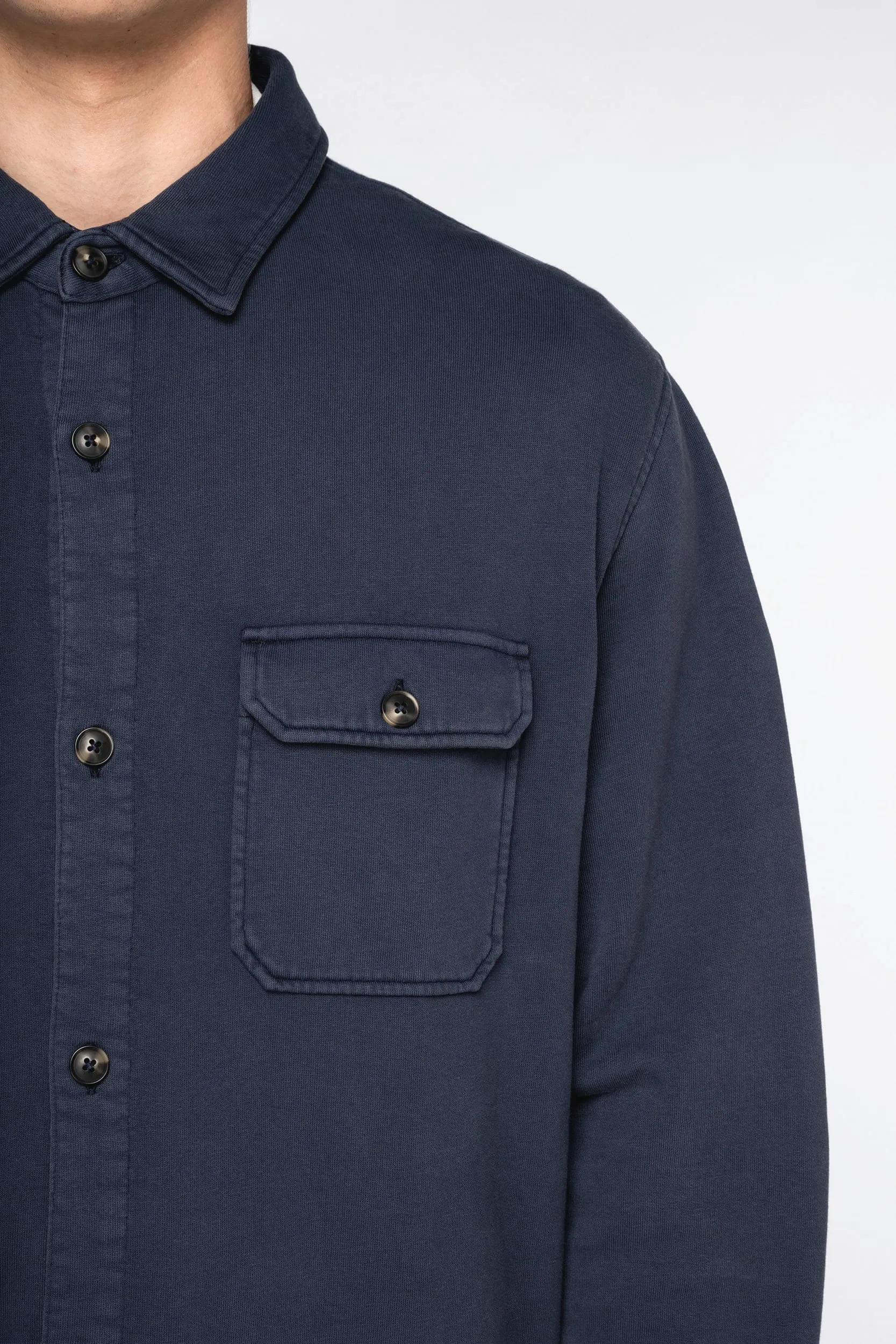 Sobrecamisa ecorresponsable efecto lavado de felpa perchada hombre