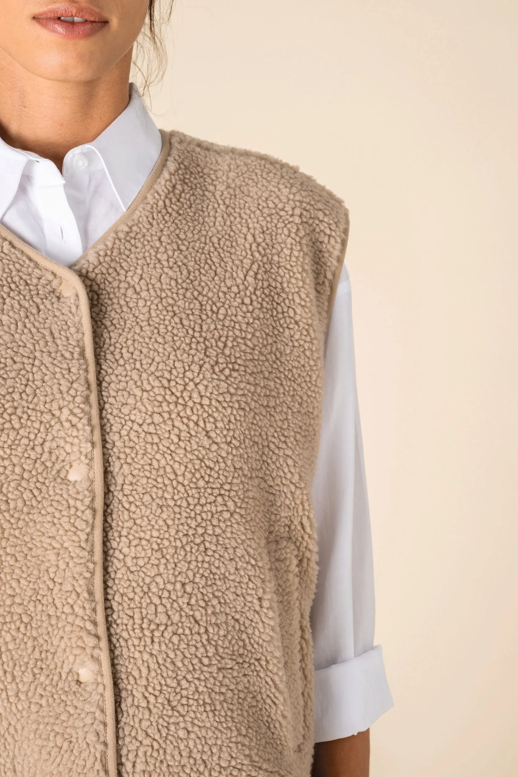 Chaleco de sherpa mujer<br/>