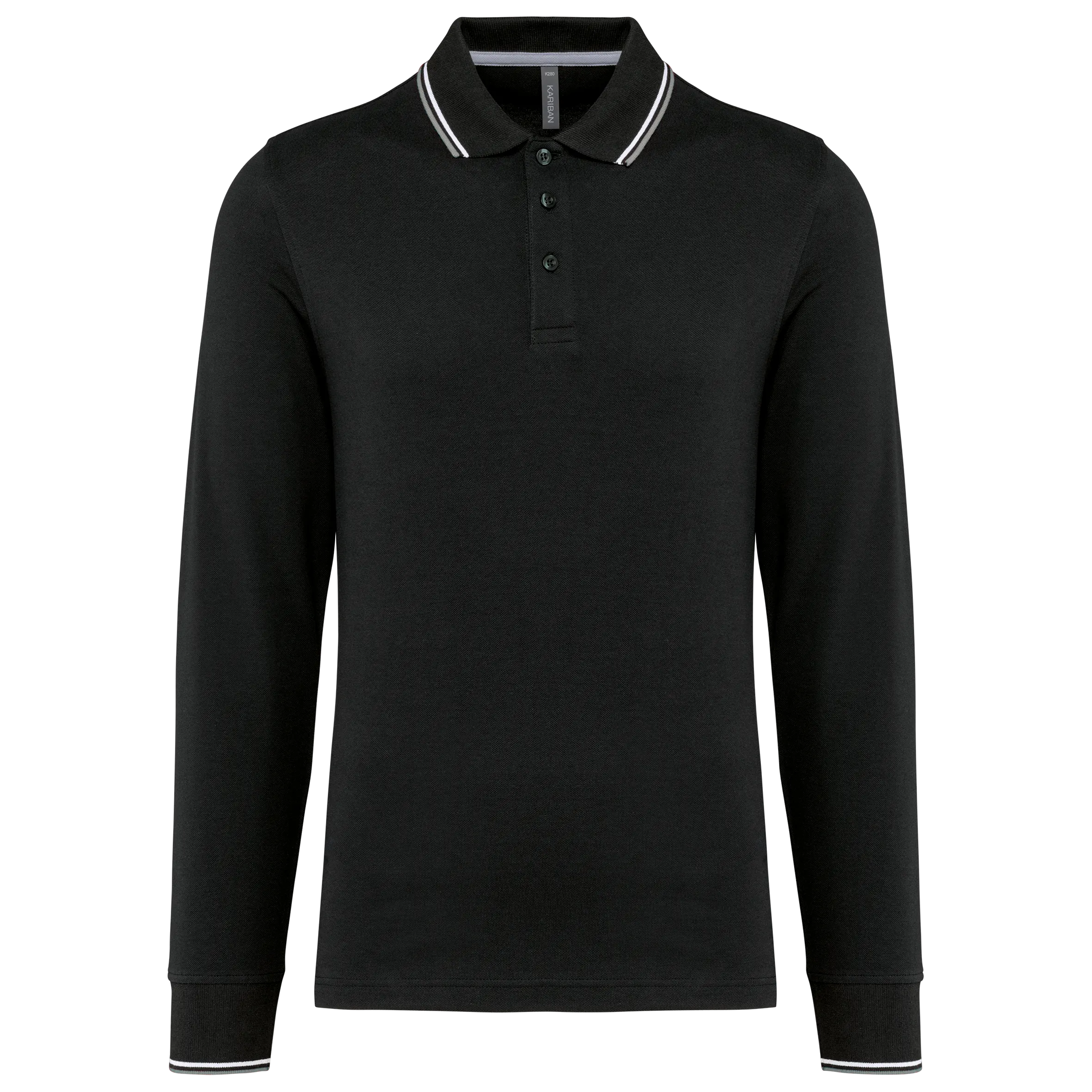 Polo piqué manga larga hombre