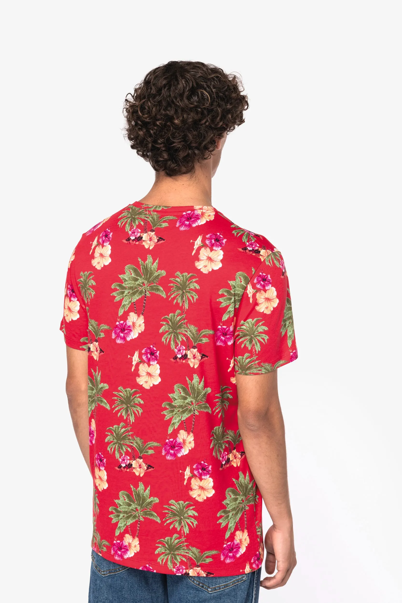Camiseta ecorresponsable con estampado tropical hombre
