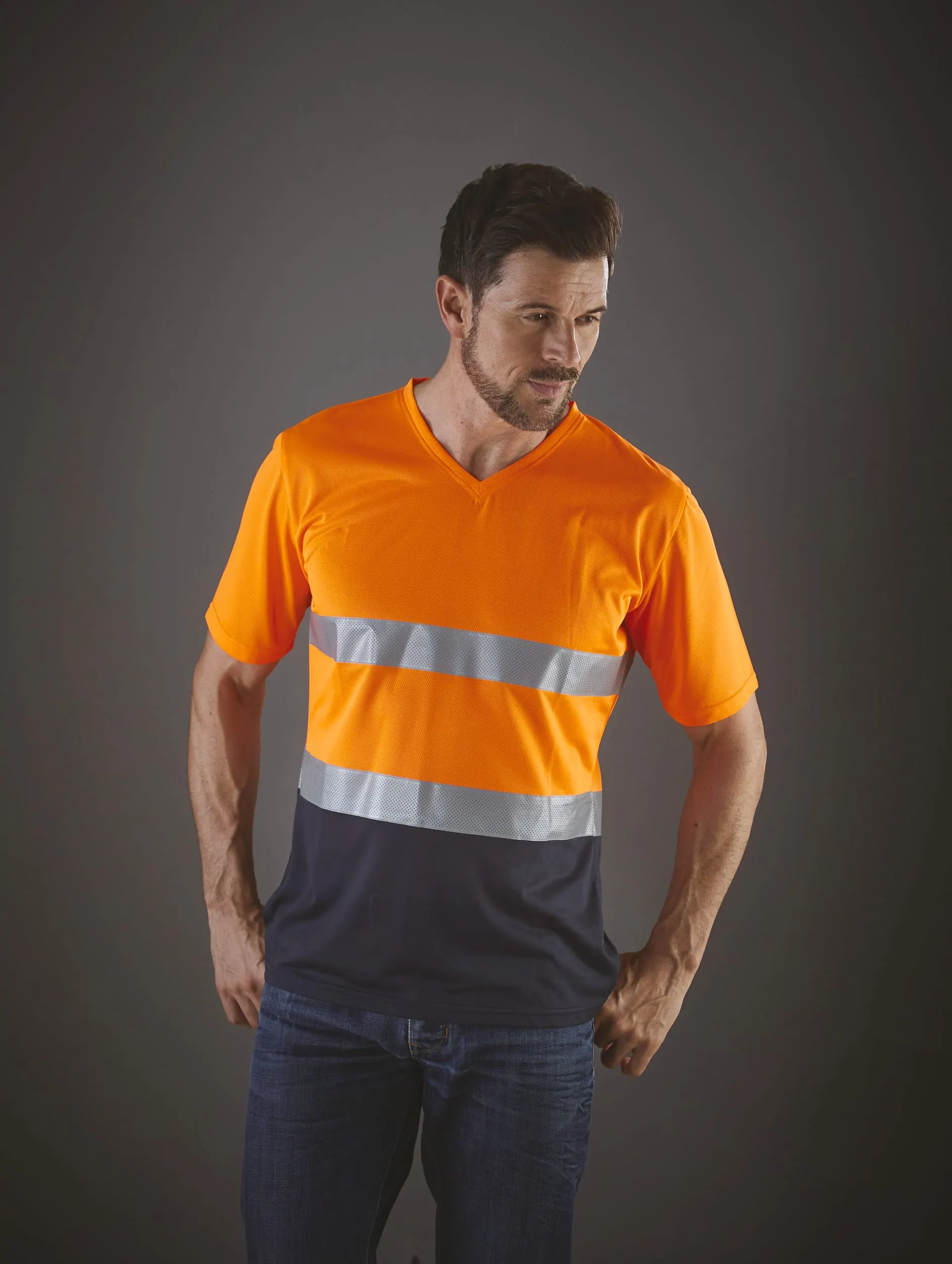 Camiseta cuello de pico Top Cool de Alta Visibilidad