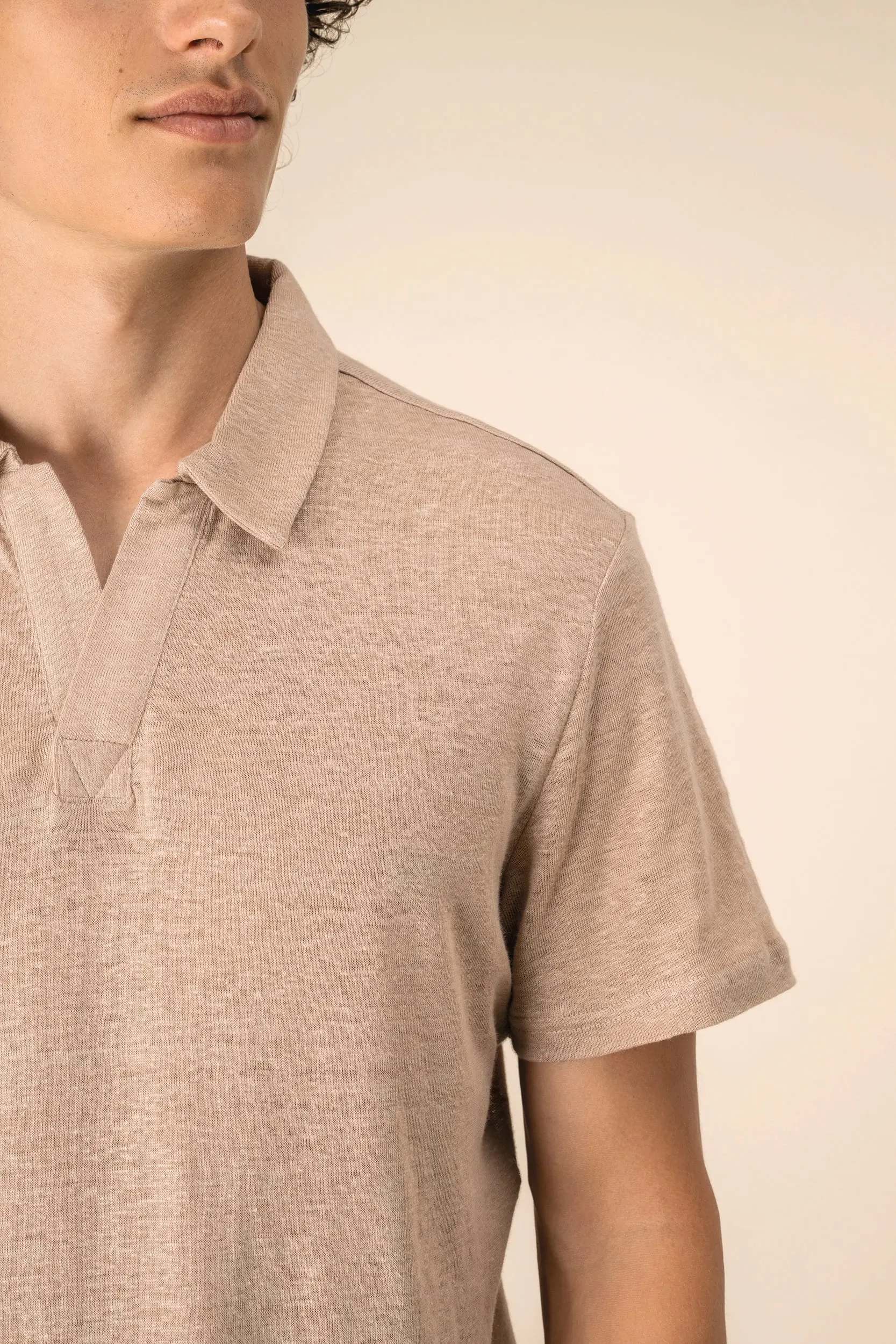 Polo de lino hombre