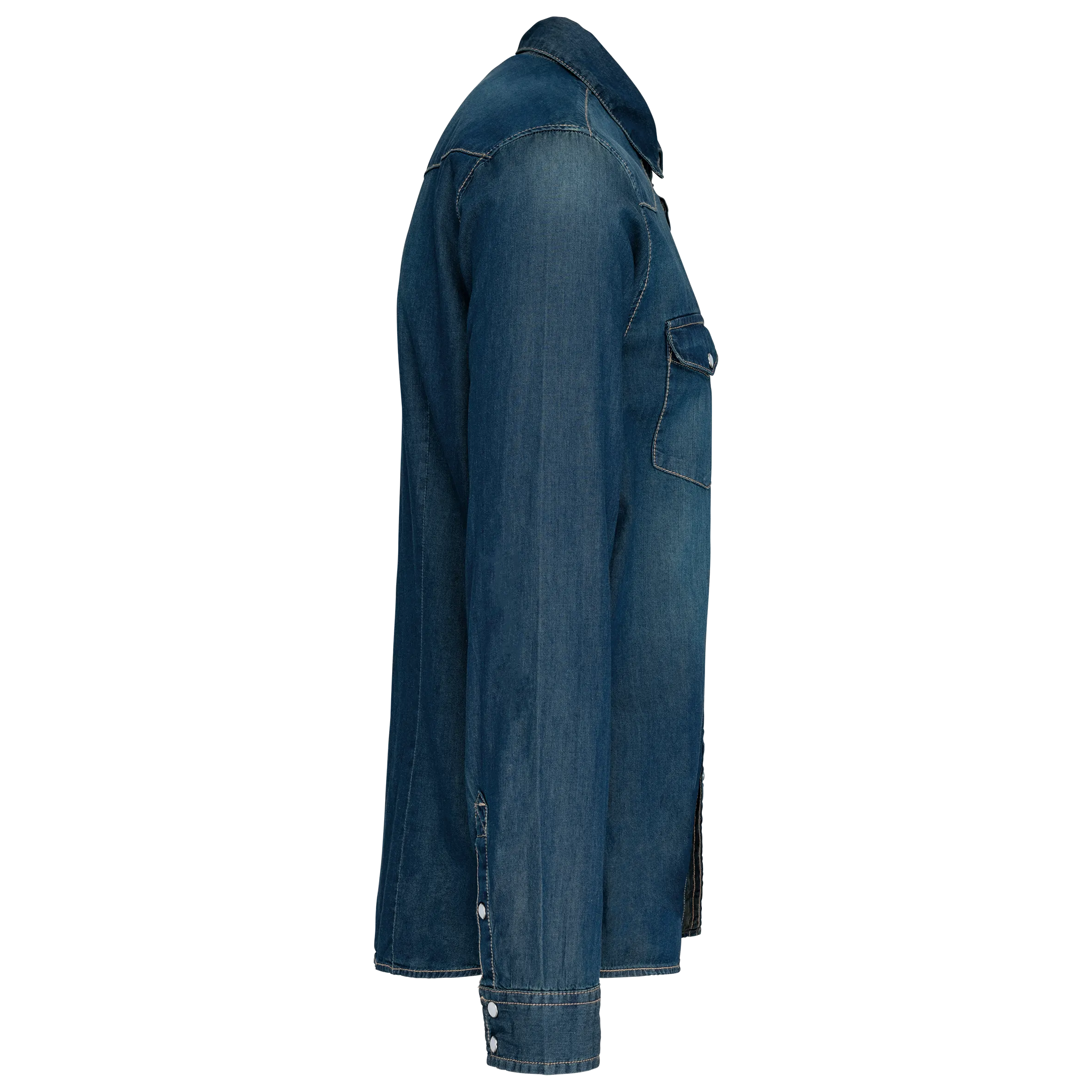 Camisa denim manga larga hombre