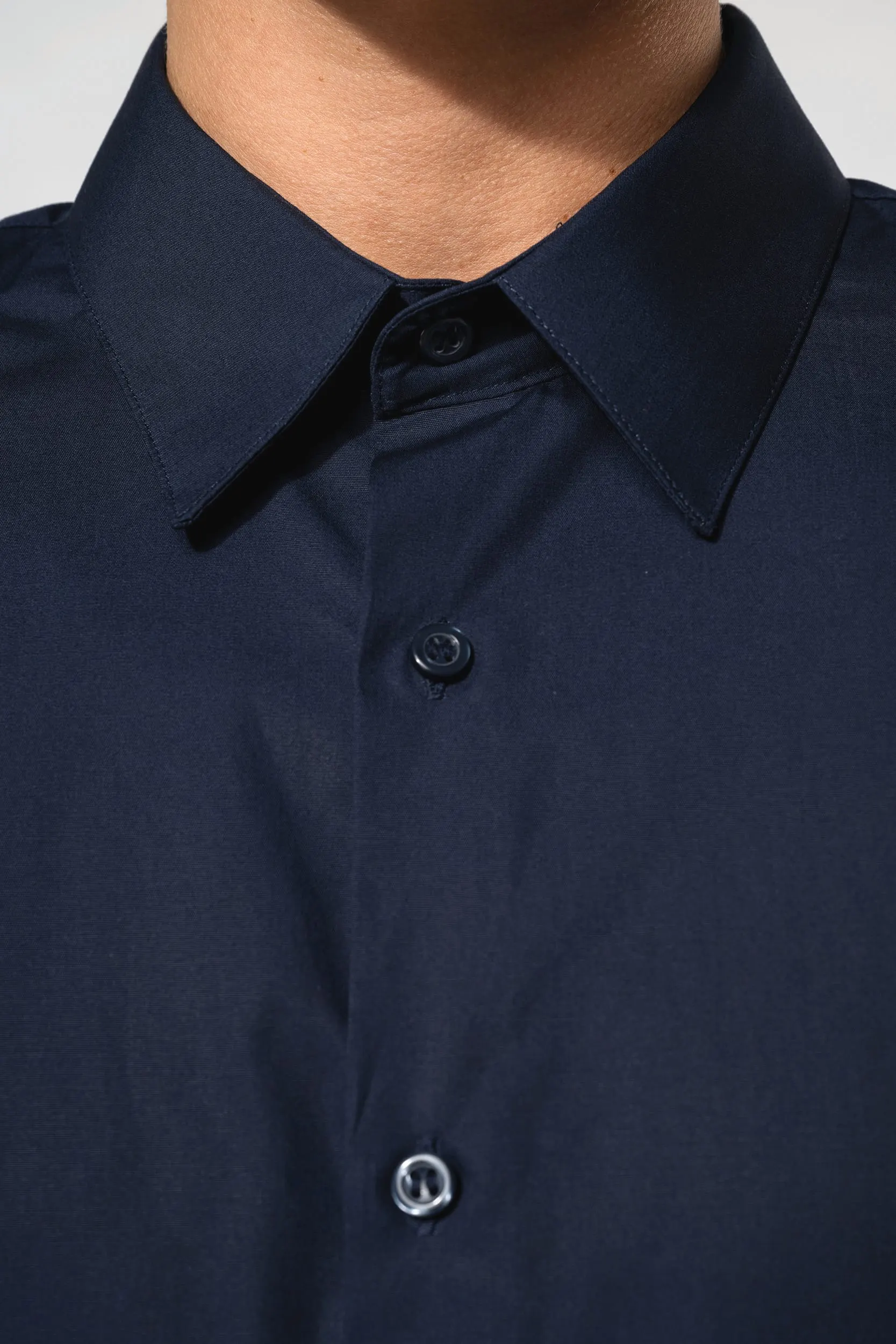 Camisa popelina manga larga hombre