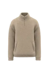 Sudadera de sherpa con 1/4 de cremallera y hombros caídos unisex