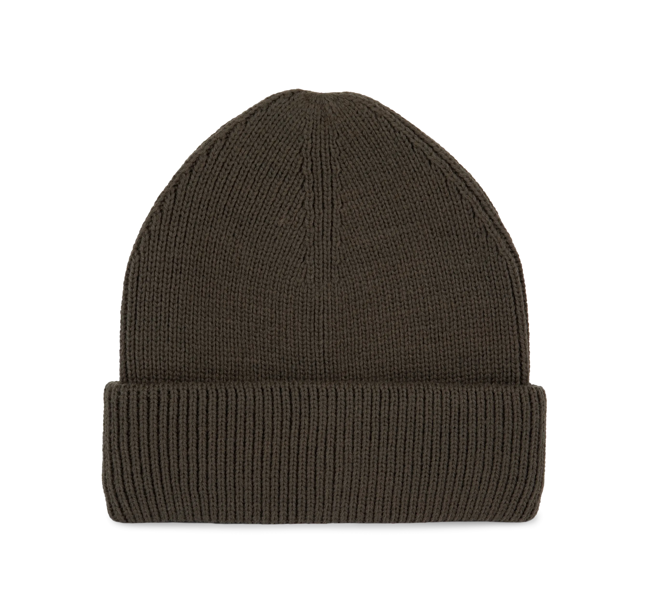 Gorro de punto canalé con doble dobladillo