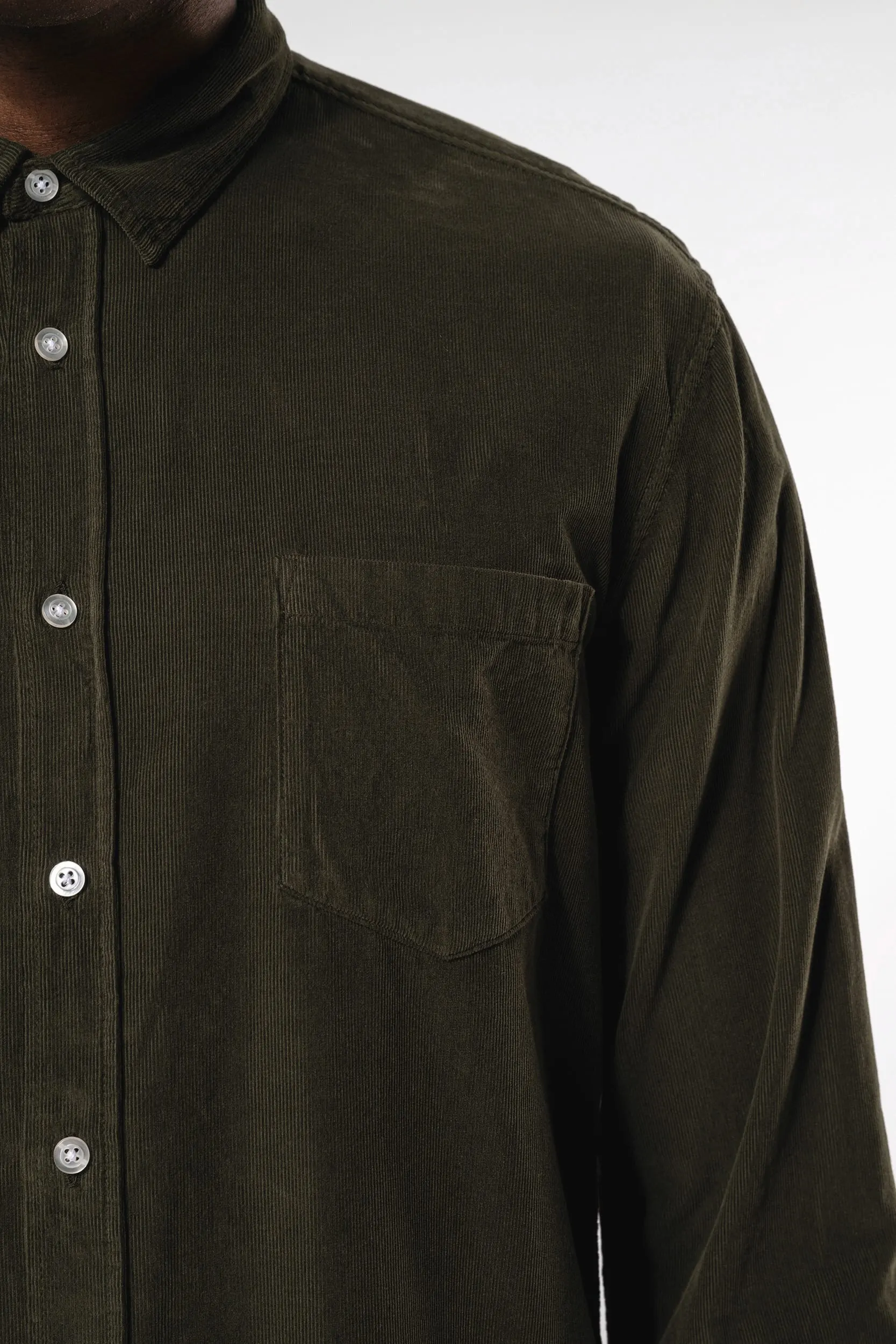 Camisa de pana manga larga hombre