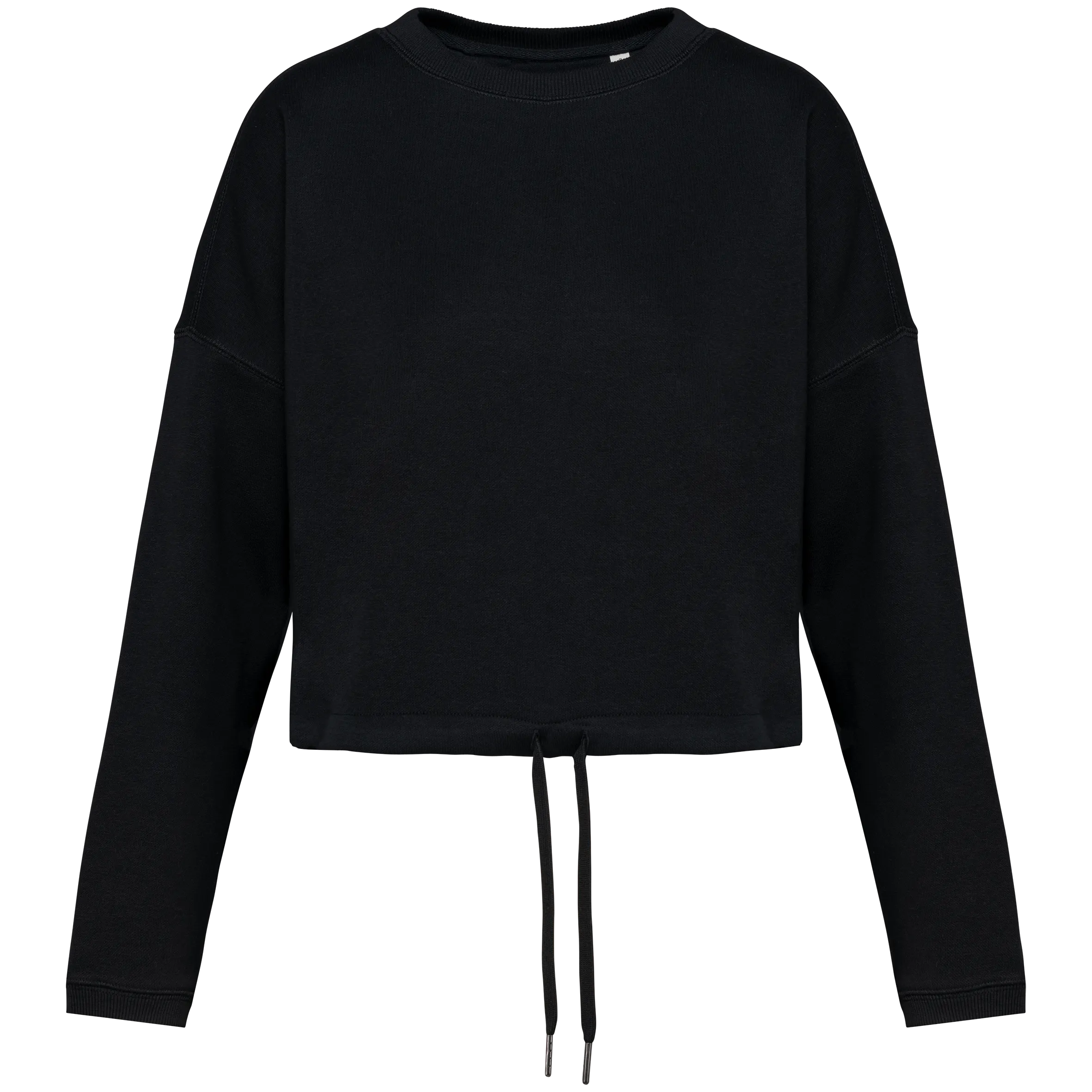 Sudadera ecorresponsable de cuello redondo oversize crop mujer
