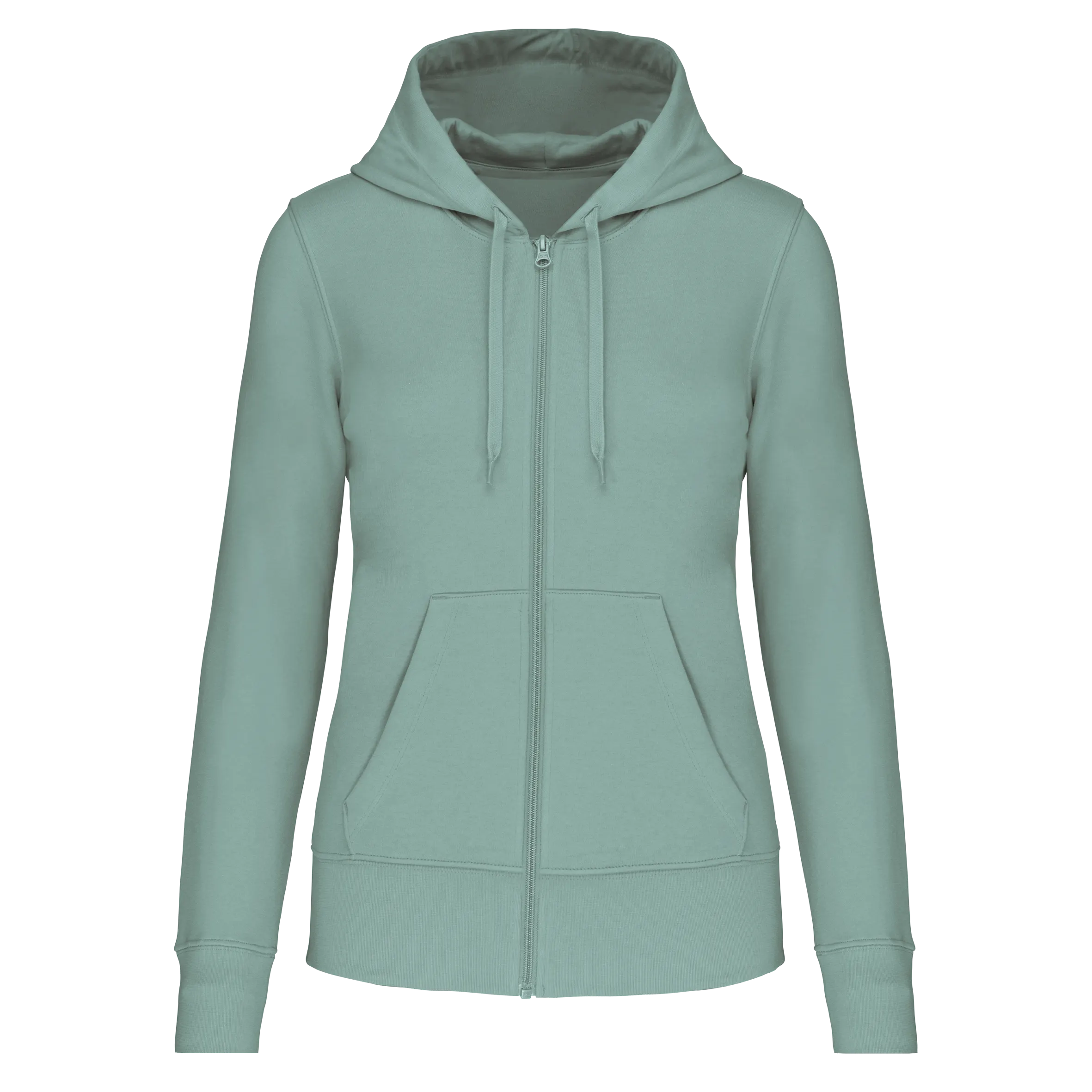Sudadera con capucha y cremallera ecorresponsable mujer