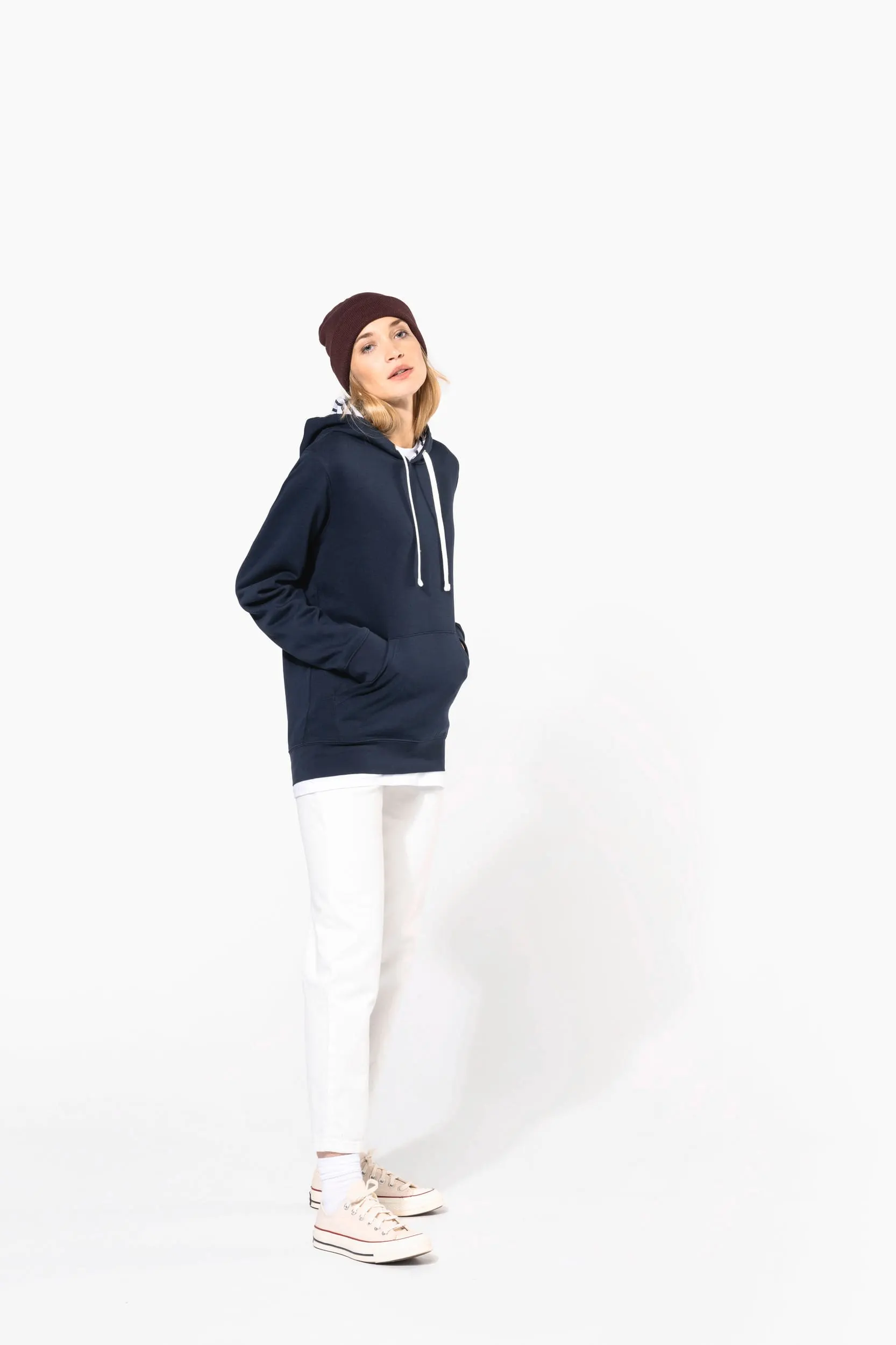 Sudadera con capucha de forro contrastado  - Unisex