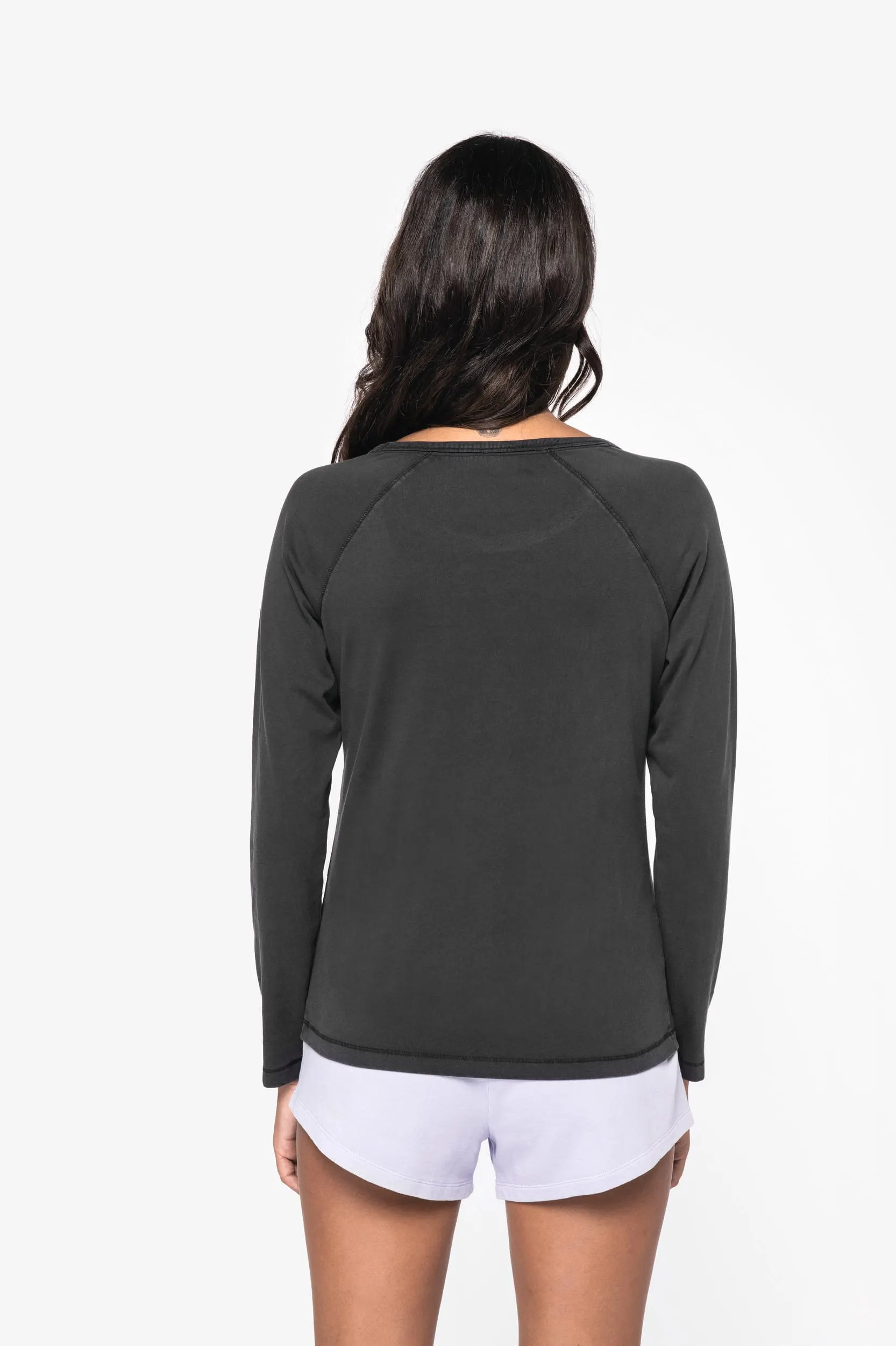Camiseta ecorresponsable manga larga raglan mujer