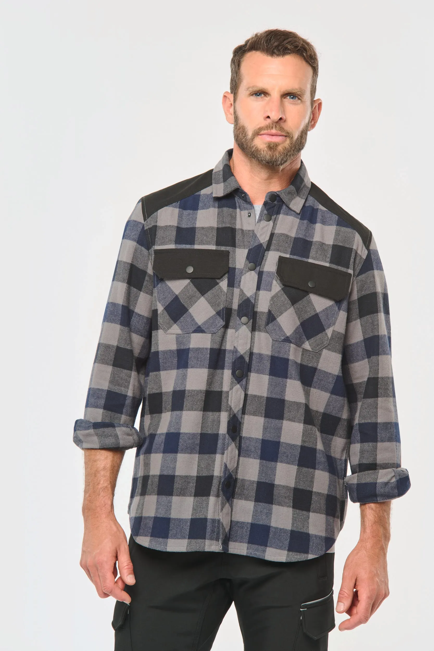 Sobrecamisa a cuadros con bolsillos