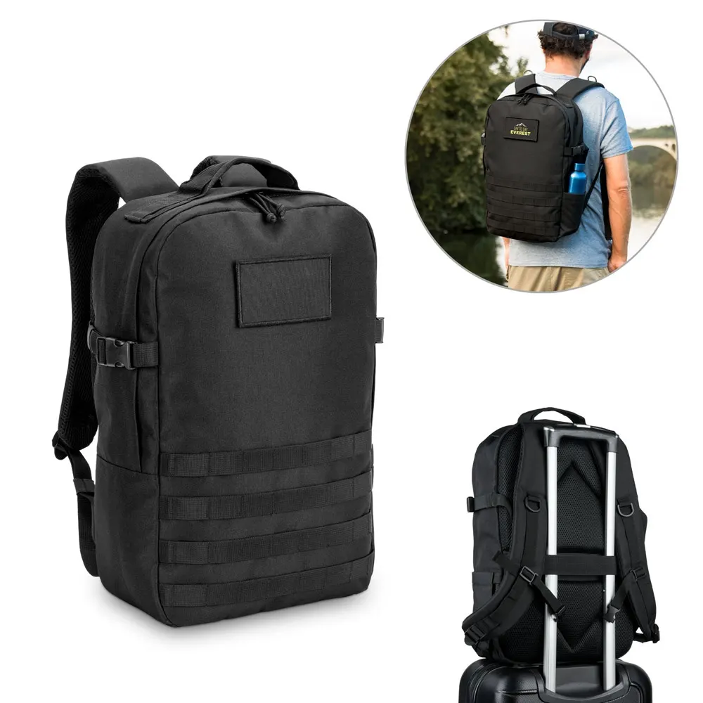 EDINBURGH BPACK. Mochila de estilo militar en poliéster reciclado 600D, alta densidad y forro en poliéster reciclado 210D 17'3’
