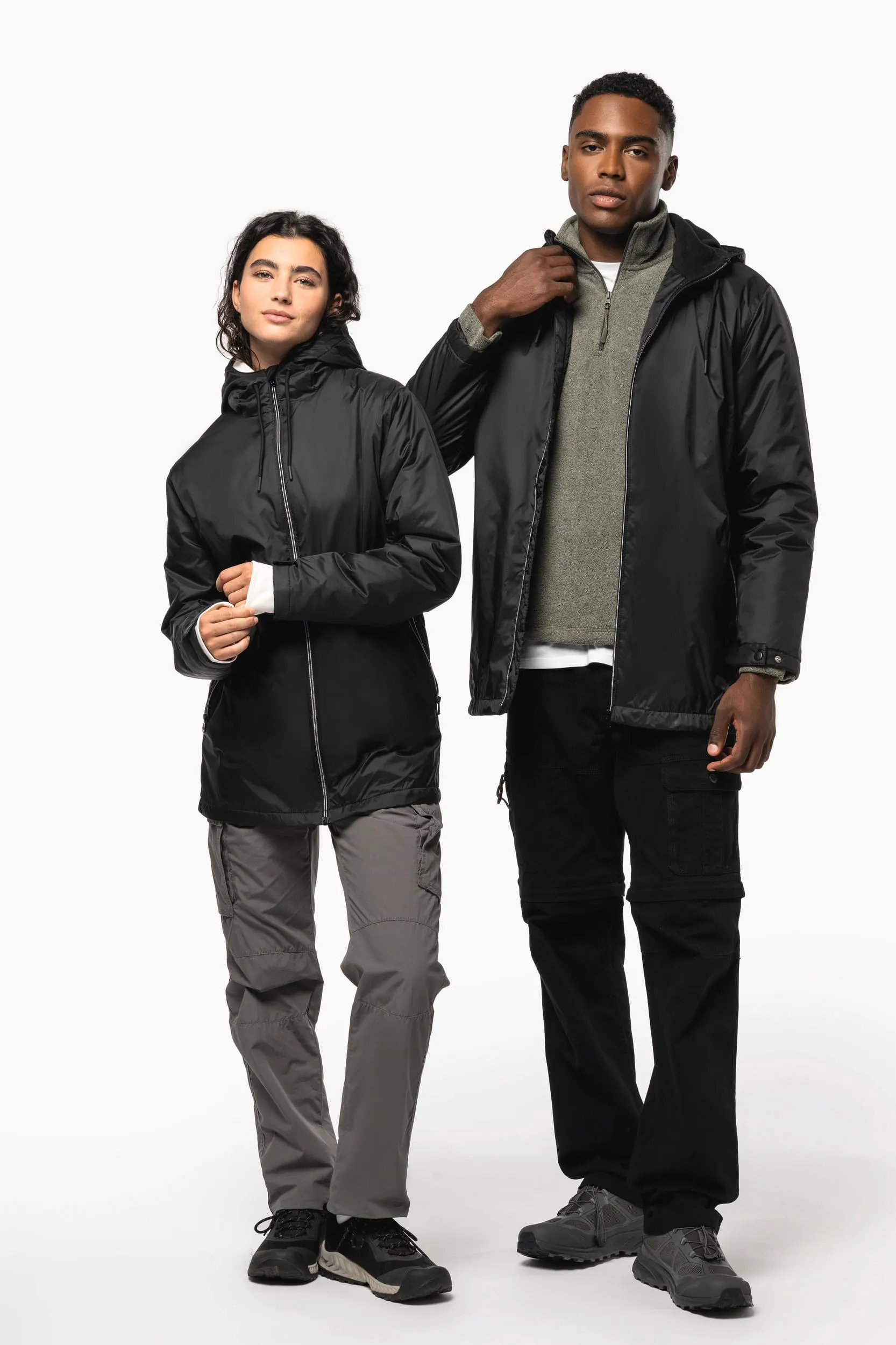 Chaqueta con capucha y forro de micropolar - Unisex