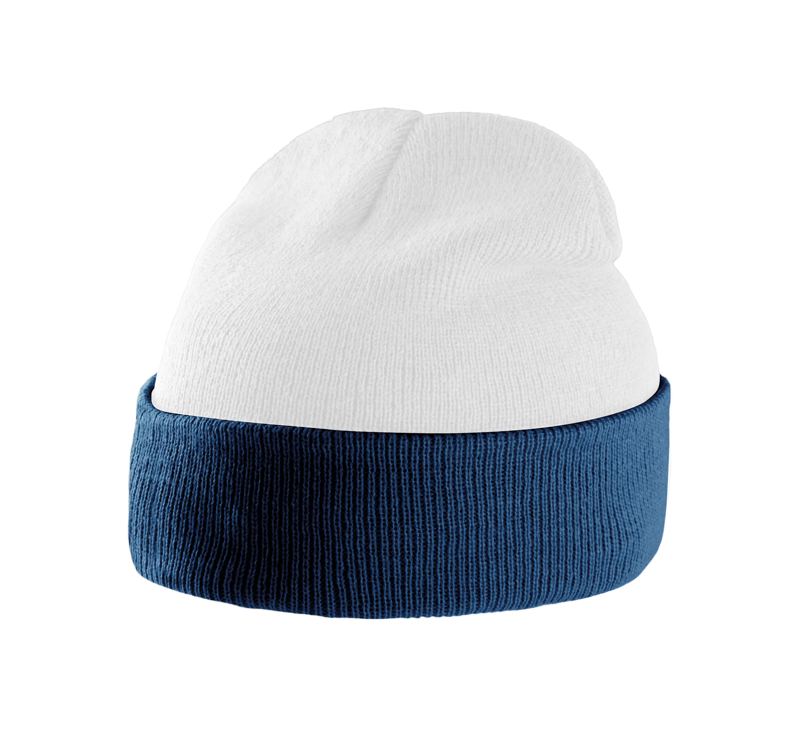 Gorro bicolor con dobladillo