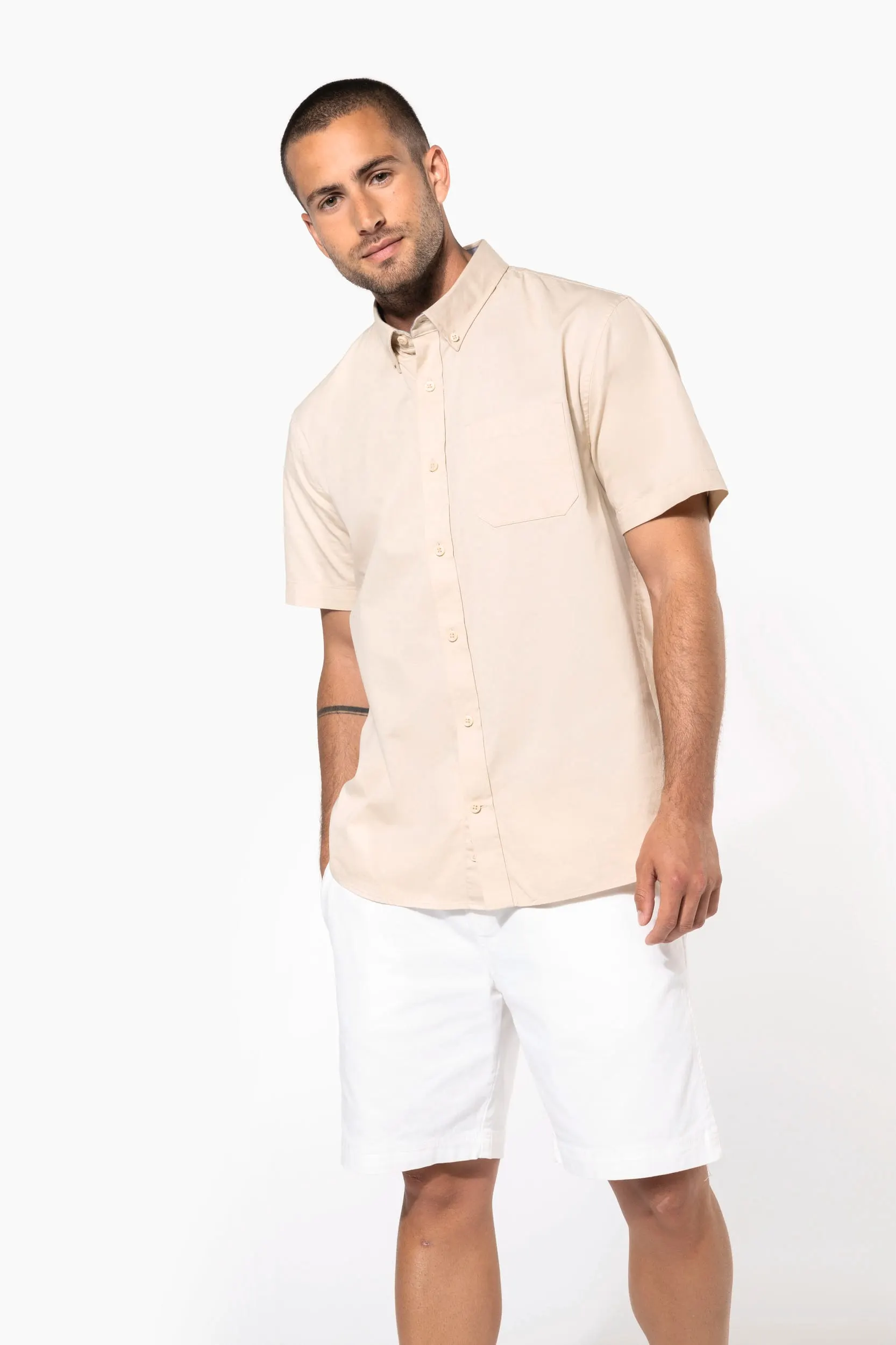 Camisa de algodón Ariana III manga corta hombre
