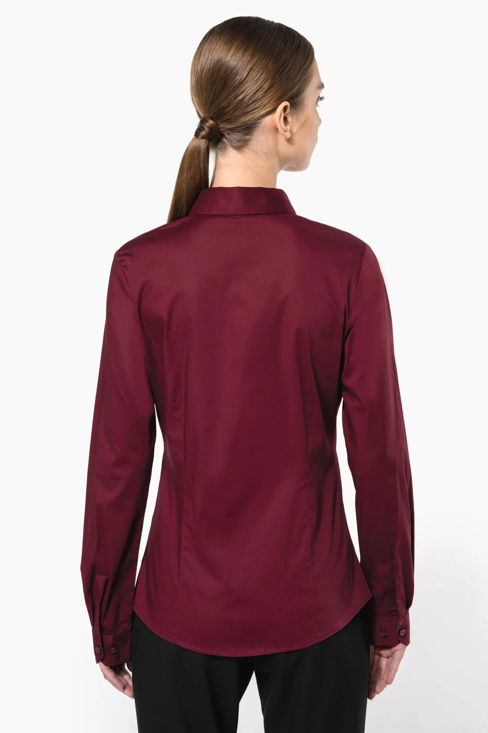 Camisa stretch manga larga mujer
